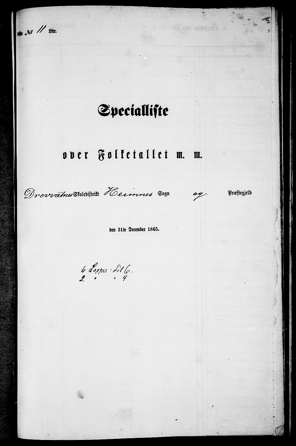 RA, Folketelling 1865 for 1832P Hemnes prestegjeld, 1865, s. 172