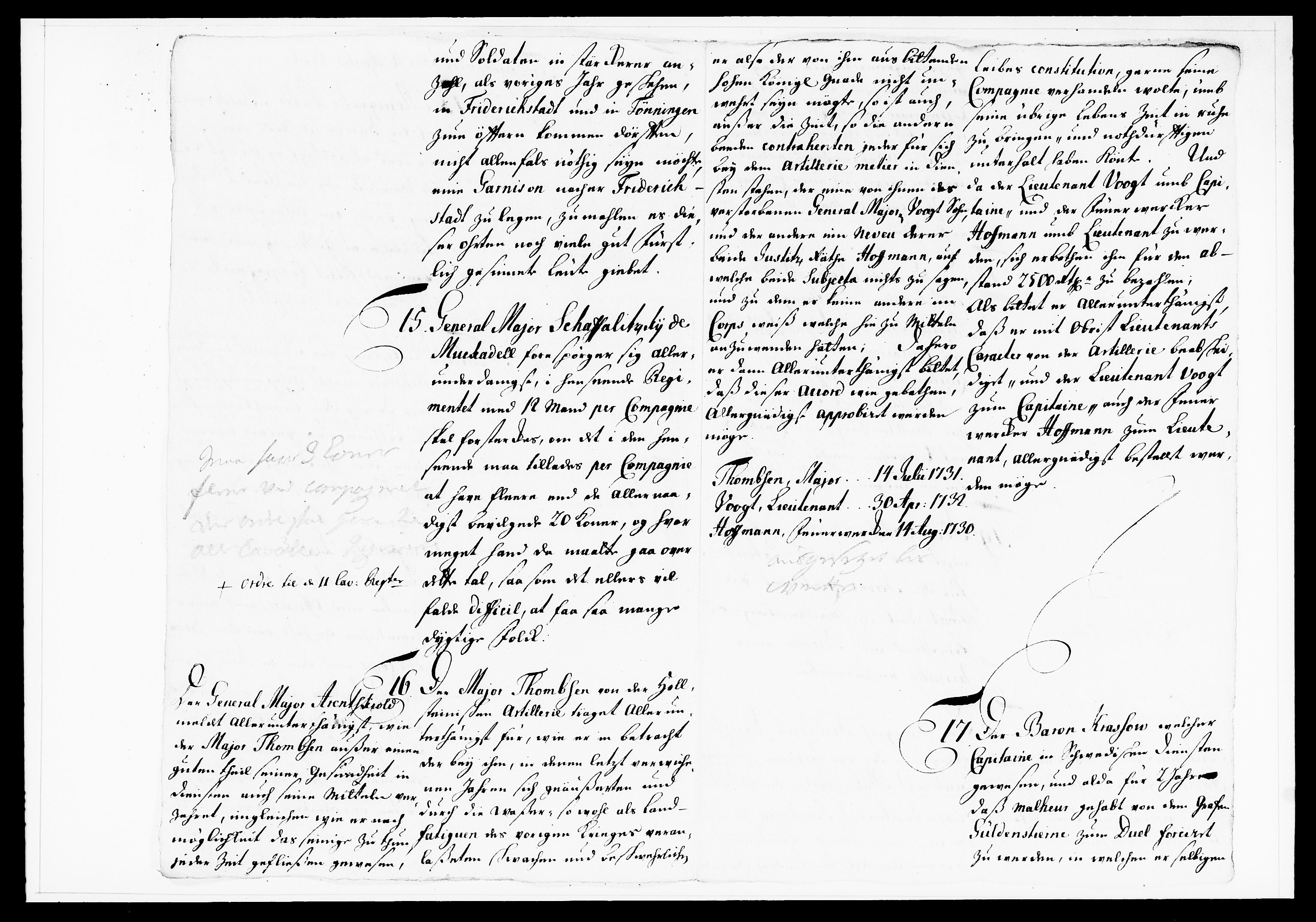 Krigskollegiet, Krigskancelliet, DRA/A-0006/-/1130-1137: Refererede sager, 1736, s. 142