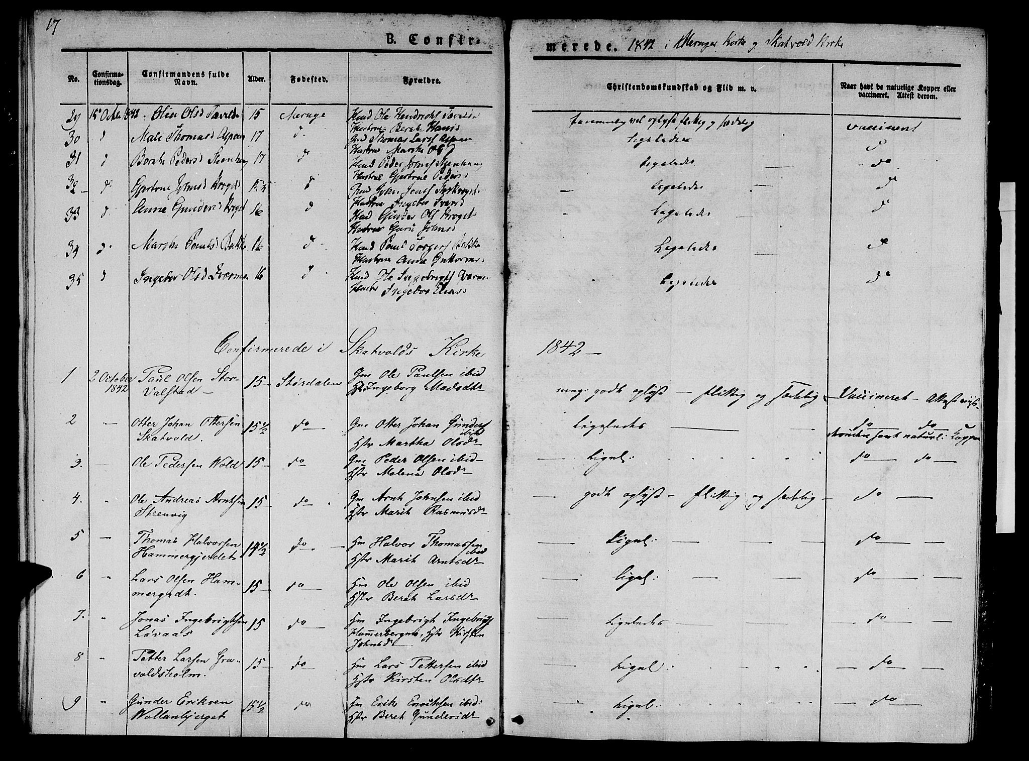 Ministerialprotokoller, klokkerbøker og fødselsregistre - Nord-Trøndelag, AV/SAT-A-1458/709/L0073: Ministerialbok nr. 709A13, 1841-1844, s. 17