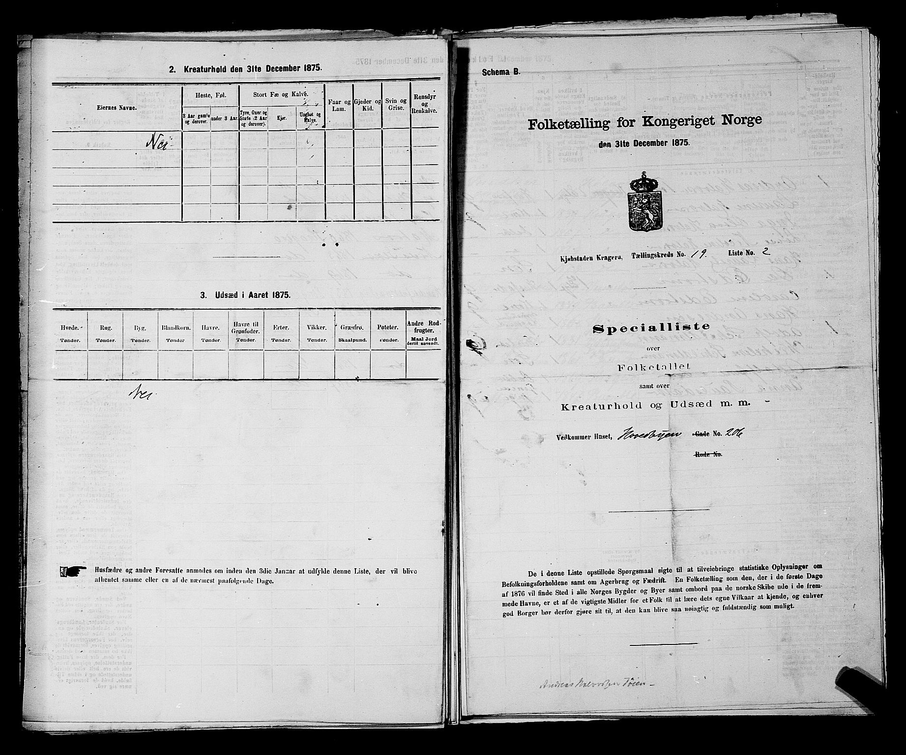 SAKO, Folketelling 1875 for 0801P Kragerø prestegjeld, 1875, s. 401