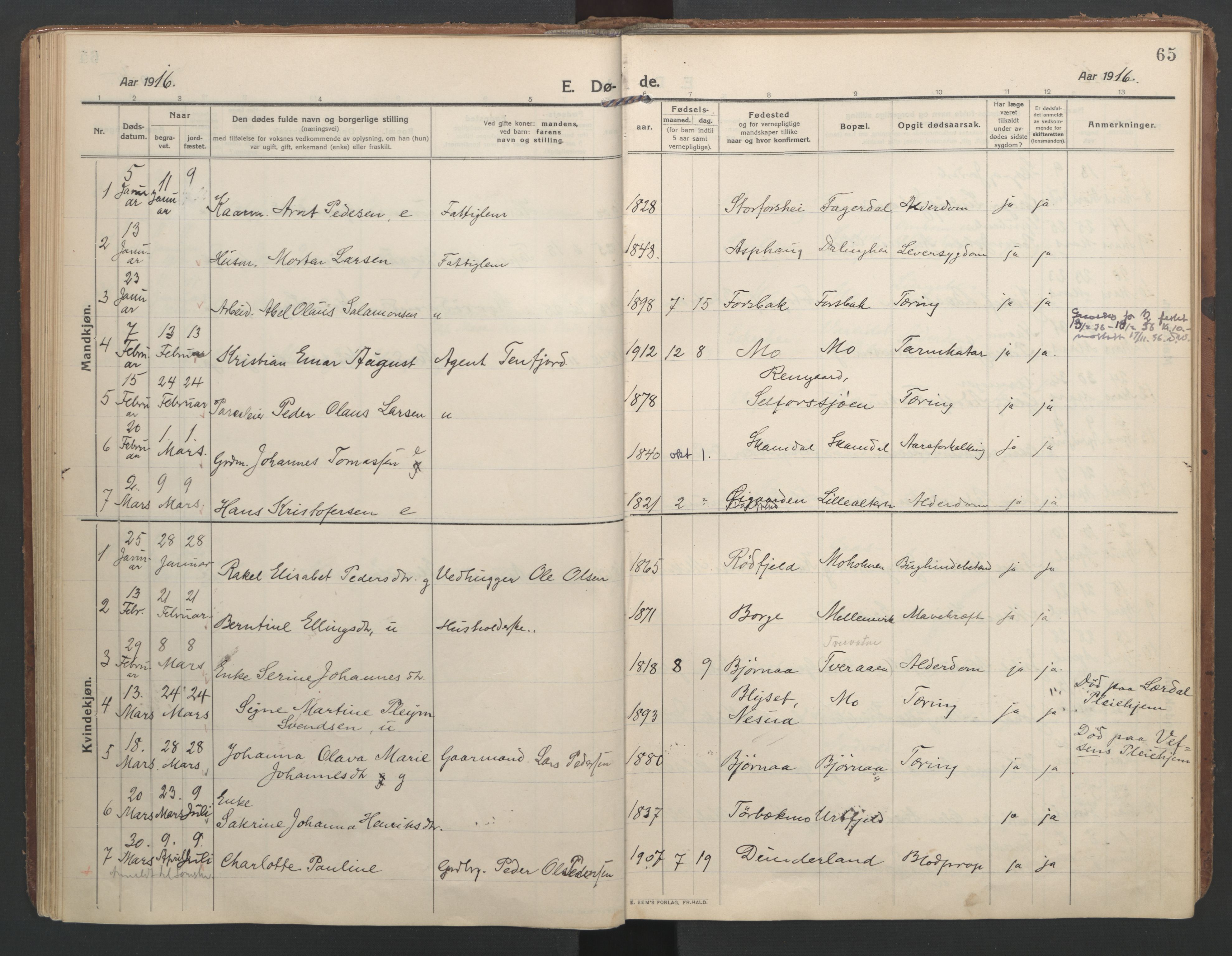 Ministerialprotokoller, klokkerbøker og fødselsregistre - Nordland, AV/SAT-A-1459/827/L0405: Ministerialbok nr. 827A17, 1912-1925, s. 65