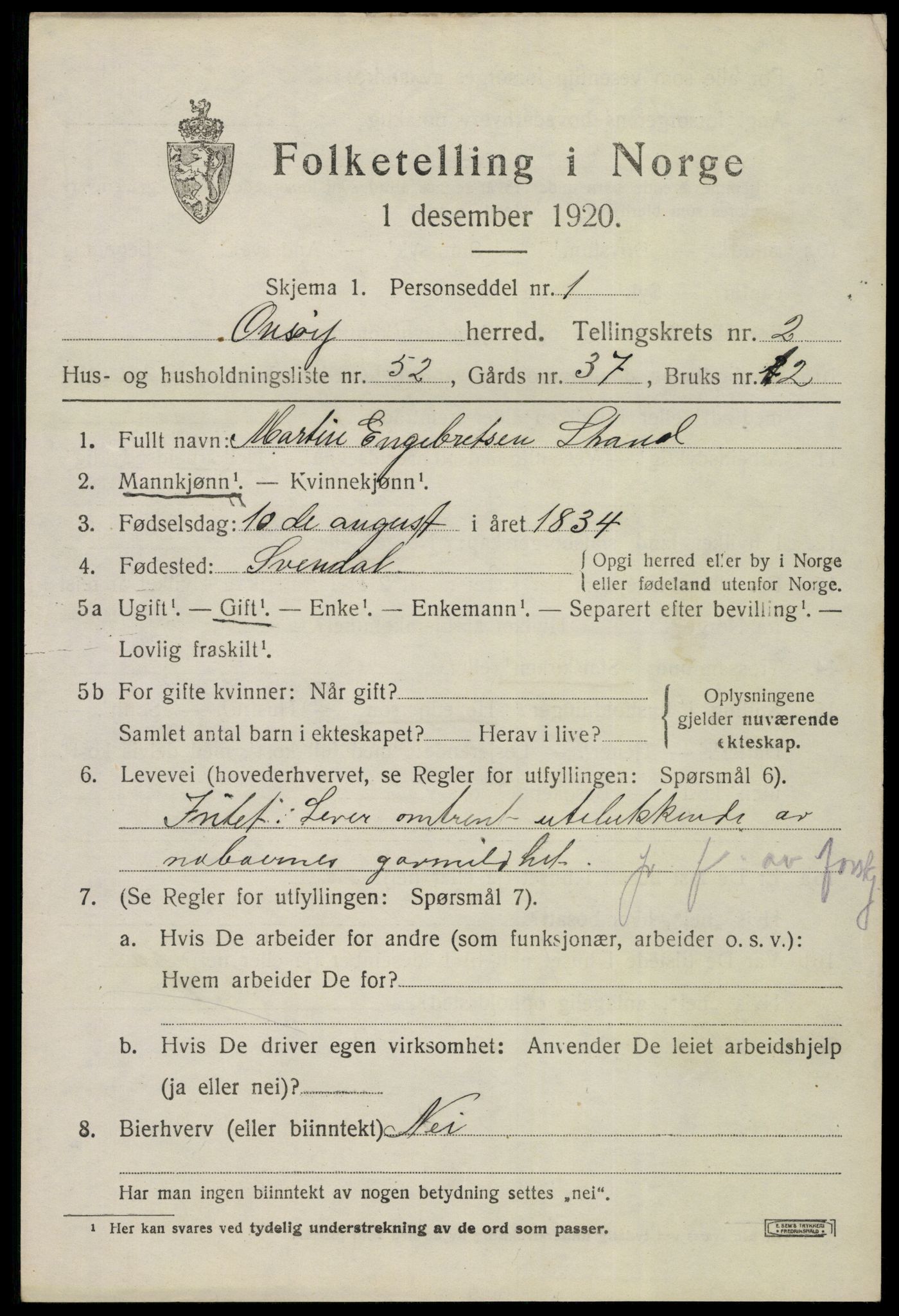 SAO, Folketelling 1920 for 0134 Onsøy herred, 1920, s. 4125