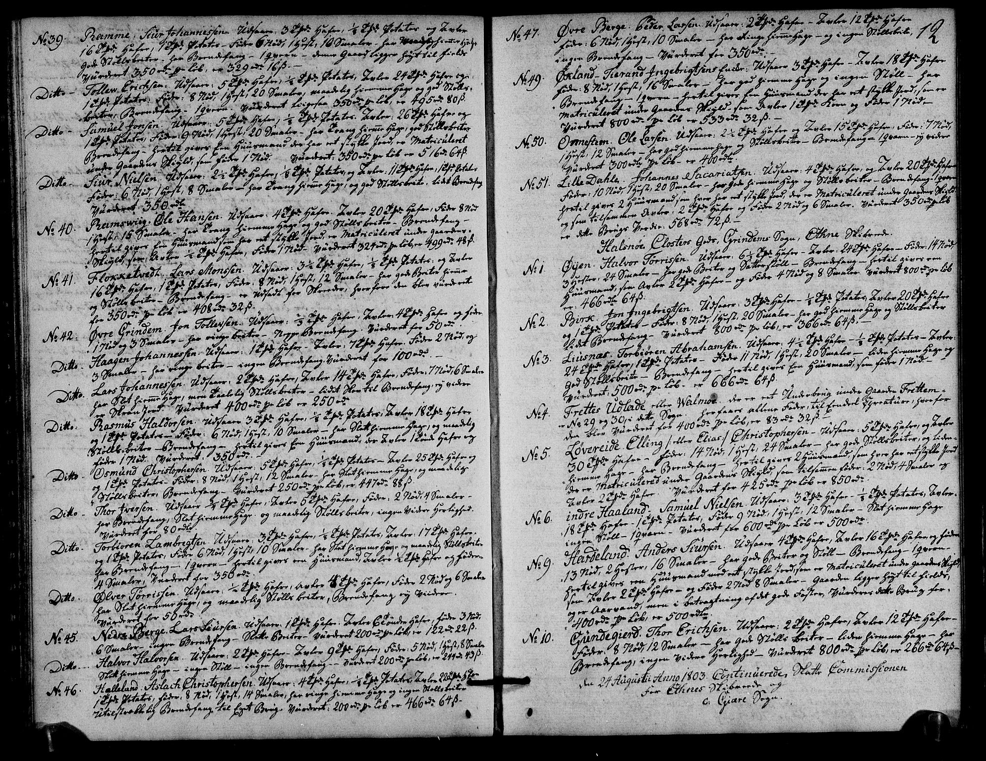 Rentekammeret inntil 1814, Realistisk ordnet avdeling, AV/RA-EA-4070/N/Ne/Nea/L0106: Sunnhordland og Hardanger fogderi. Deliberasjonsprotokoll, 1803, s. 19