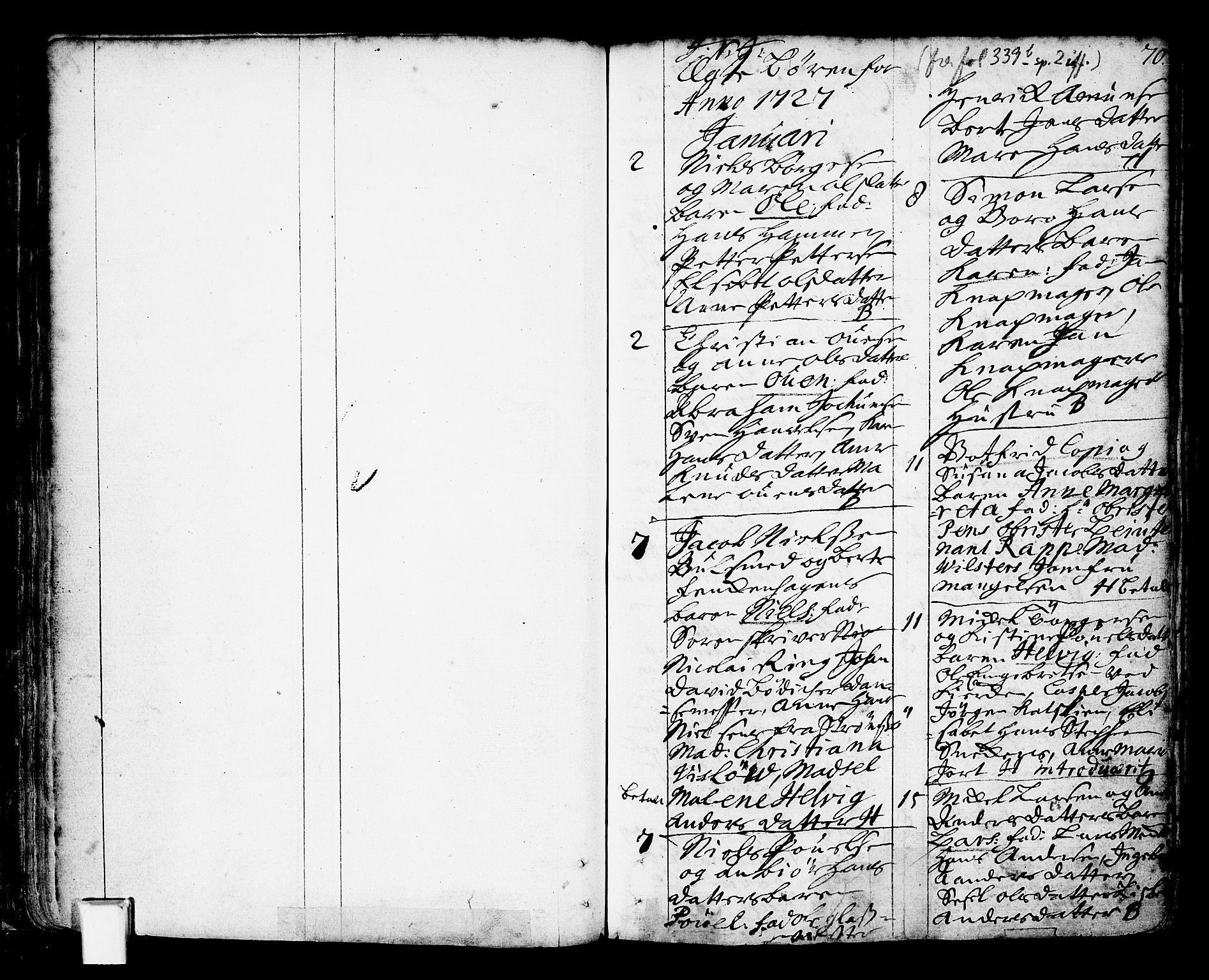 Oslo domkirke Kirkebøker, AV/SAO-A-10752/F/Fa/L0002: Ministerialbok nr. 2, 1705-1730, s. 70