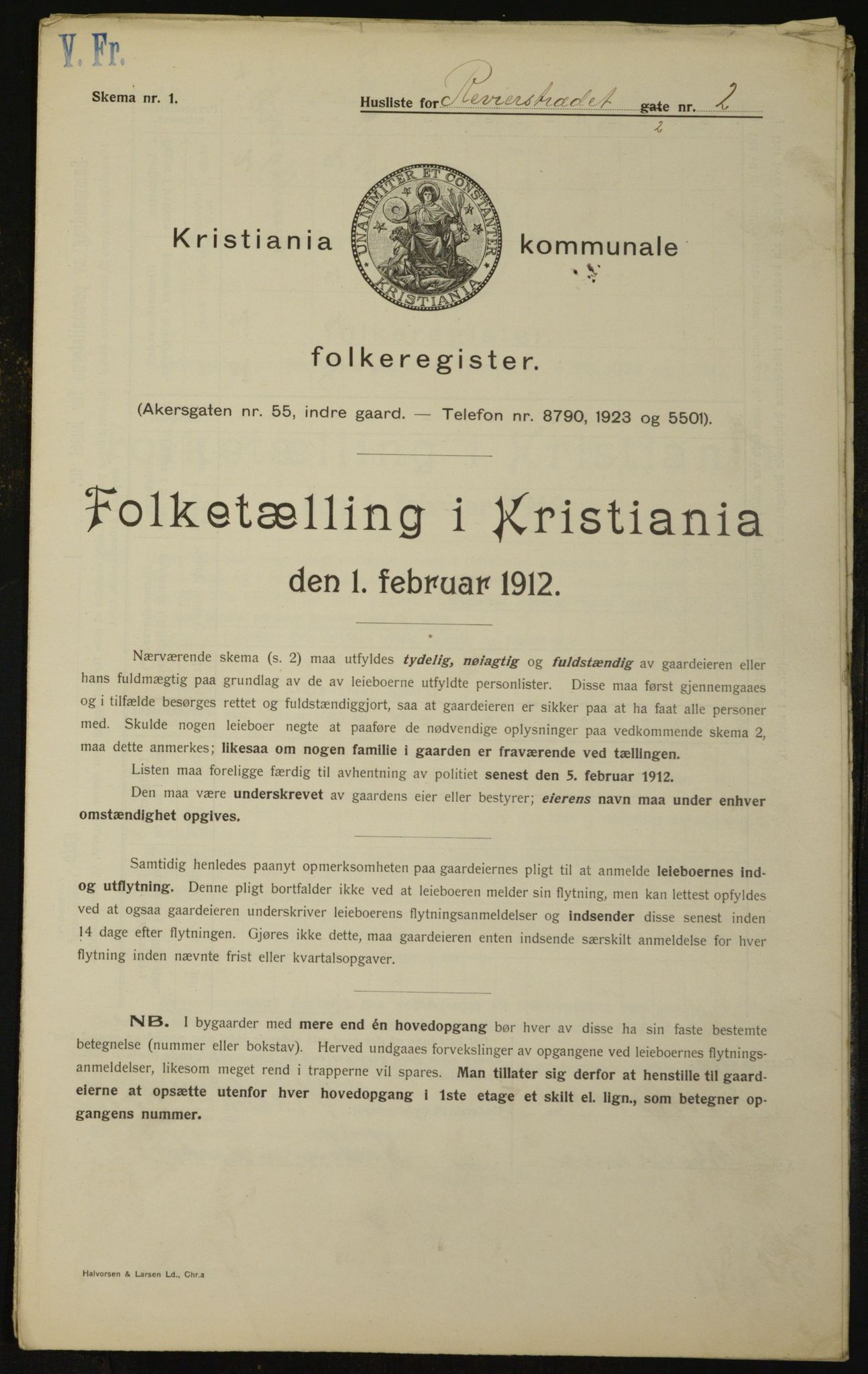 OBA, Kommunal folketelling 1.2.1912 for Kristiania, 1912, s. 83048