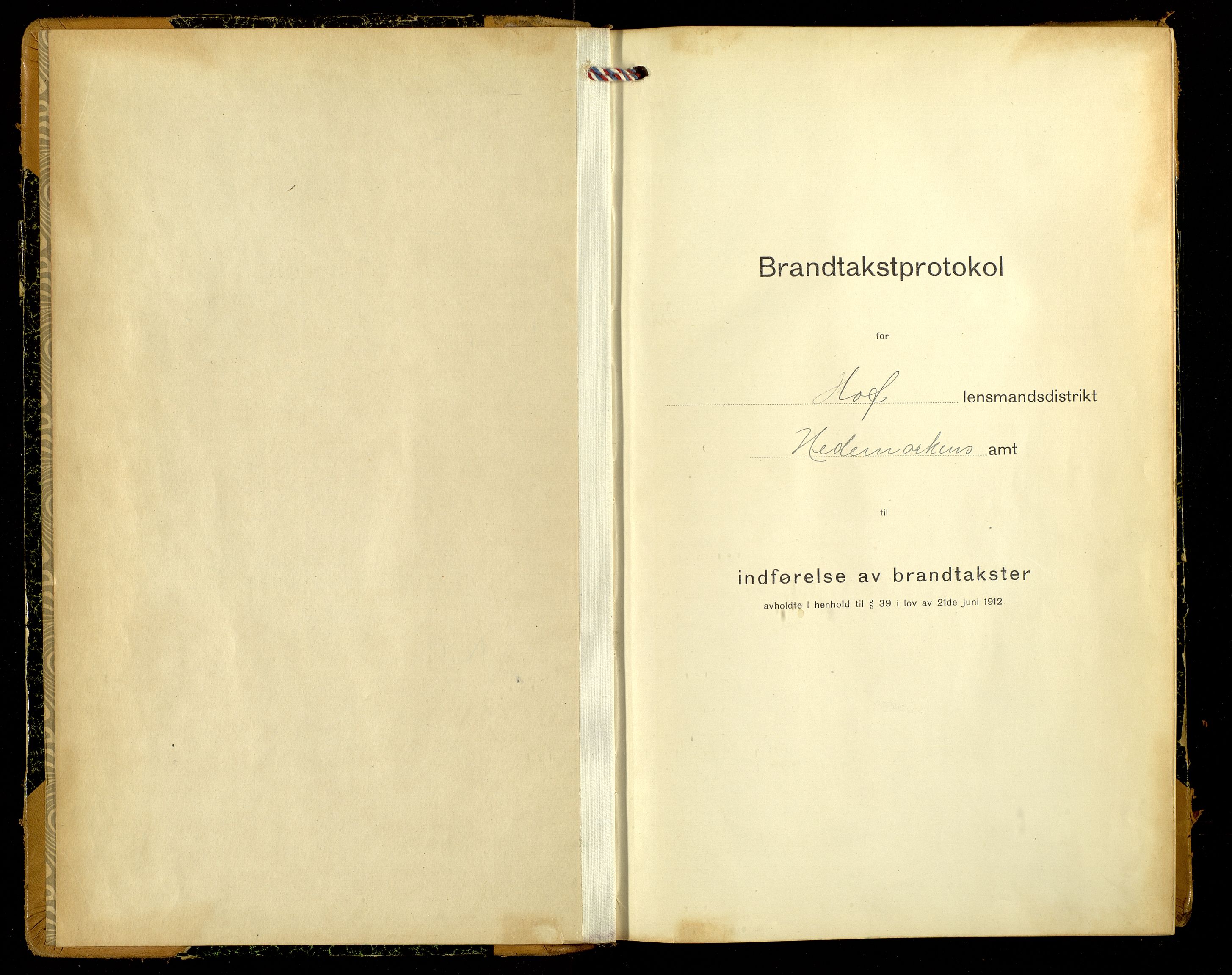 Norges Brannkasse, Hof, AV/SAH-NBRANH-017/F/L0010: Branntakstprotokoll, 1918-1920