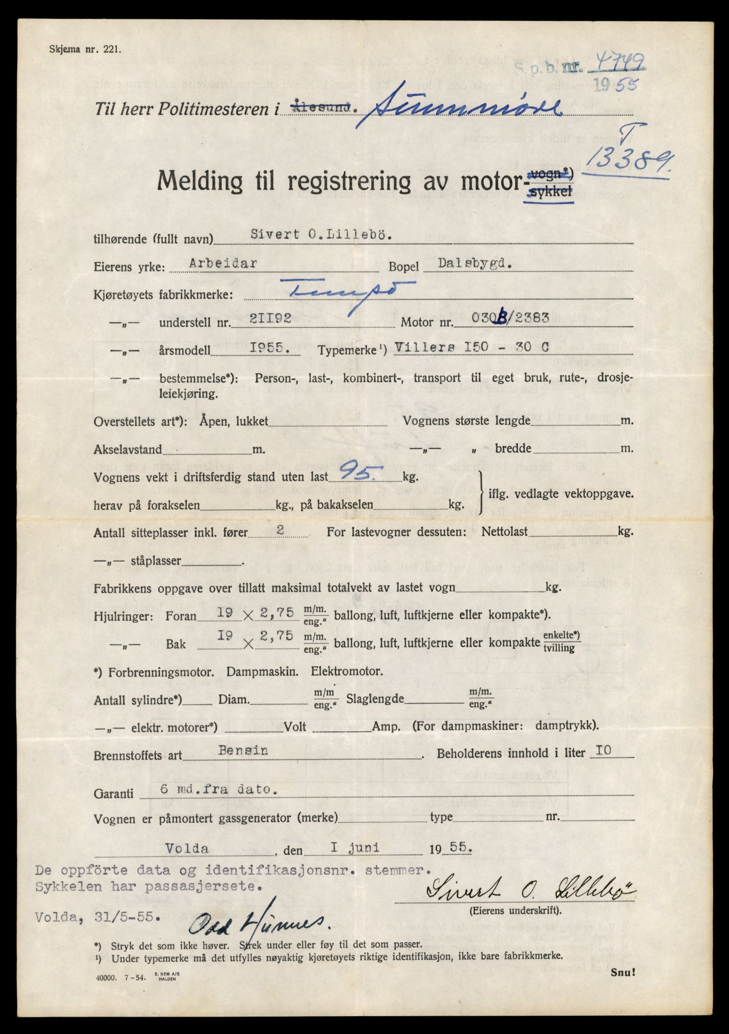 Møre og Romsdal vegkontor - Ålesund trafikkstasjon, AV/SAT-A-4099/F/Fe/L0039: Registreringskort for kjøretøy T 13361 - T 13530, 1927-1998, s. 469
