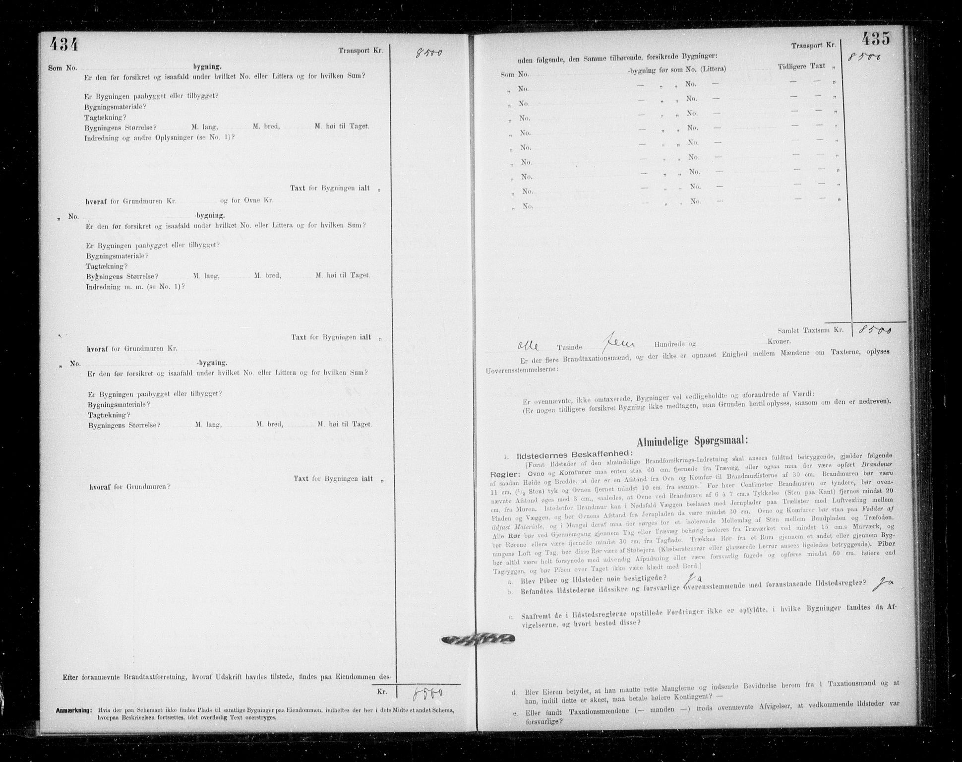 Lensmannen i Jondal, SAB/A-33101/0012/L0005: Branntakstprotokoll, skjematakst, 1894-1951, s. 434-435
