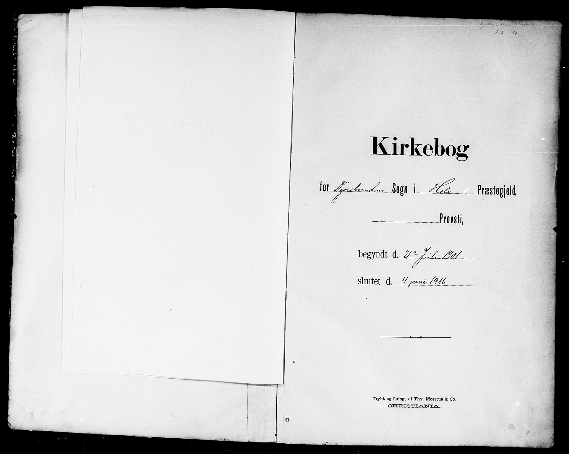 Hole kirkebøker, SAKO/A-228/G/Gb/L0004: Klokkerbok nr. II 4, 1901-1916