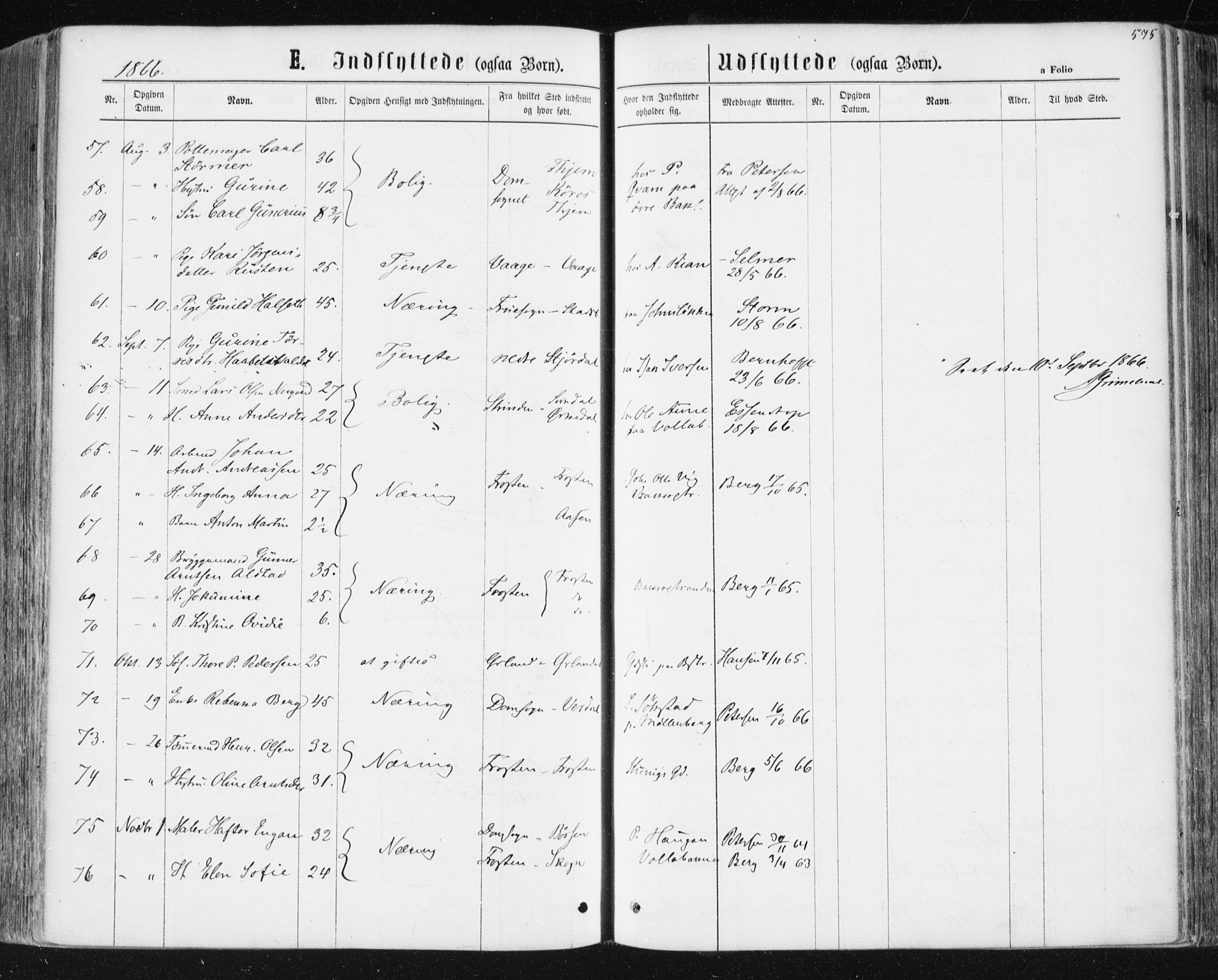 Ministerialprotokoller, klokkerbøker og fødselsregistre - Sør-Trøndelag, SAT/A-1456/604/L0186: Ministerialbok nr. 604A07, 1866-1877, s. 575