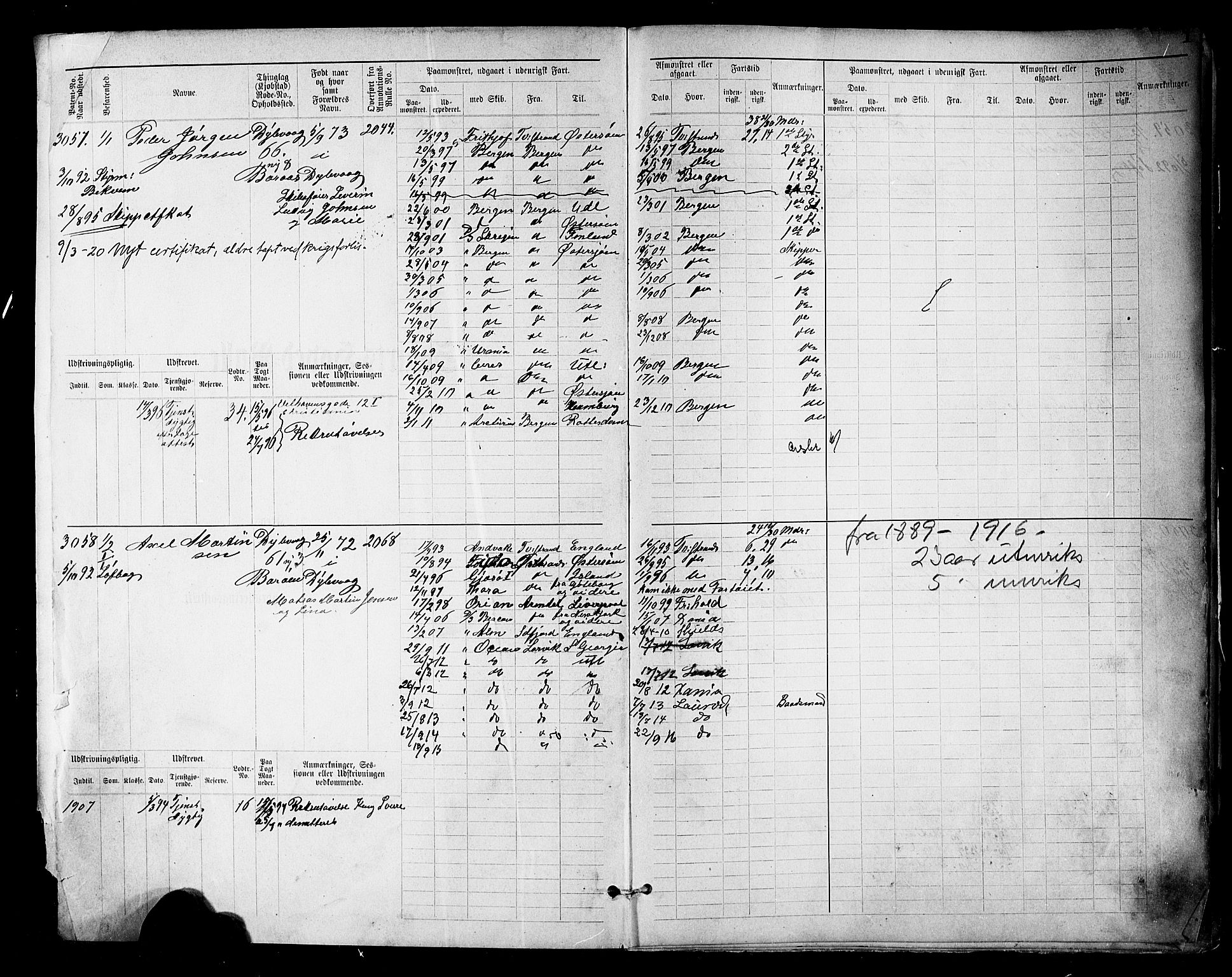 Tvedestrand mønstringskrets, AV/SAK-2031-0011/F/Fb/L0019: Hovedrulle nr 3057-3818, U-35, 1892-1906, s. 3