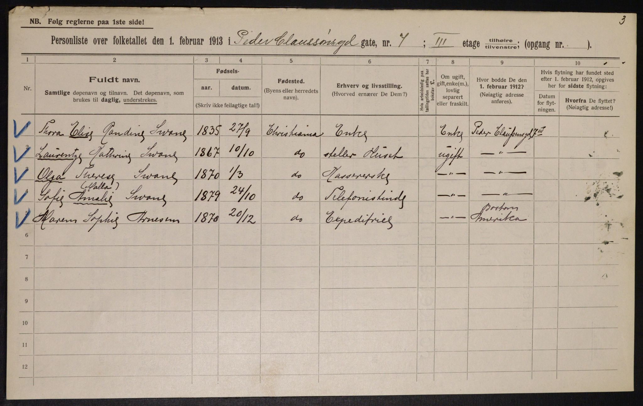 OBA, Kommunal folketelling 1.2.1913 for Kristiania, 1913, s. 78962