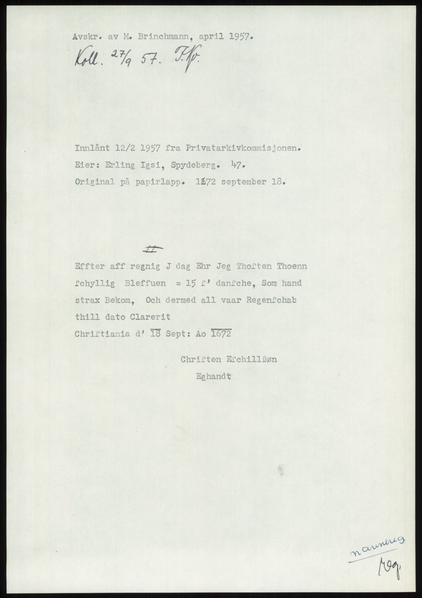 Samlinger til kildeutgivelse, Diplomavskriftsamlingen, AV/RA-EA-4053/H/Ha, s. 436