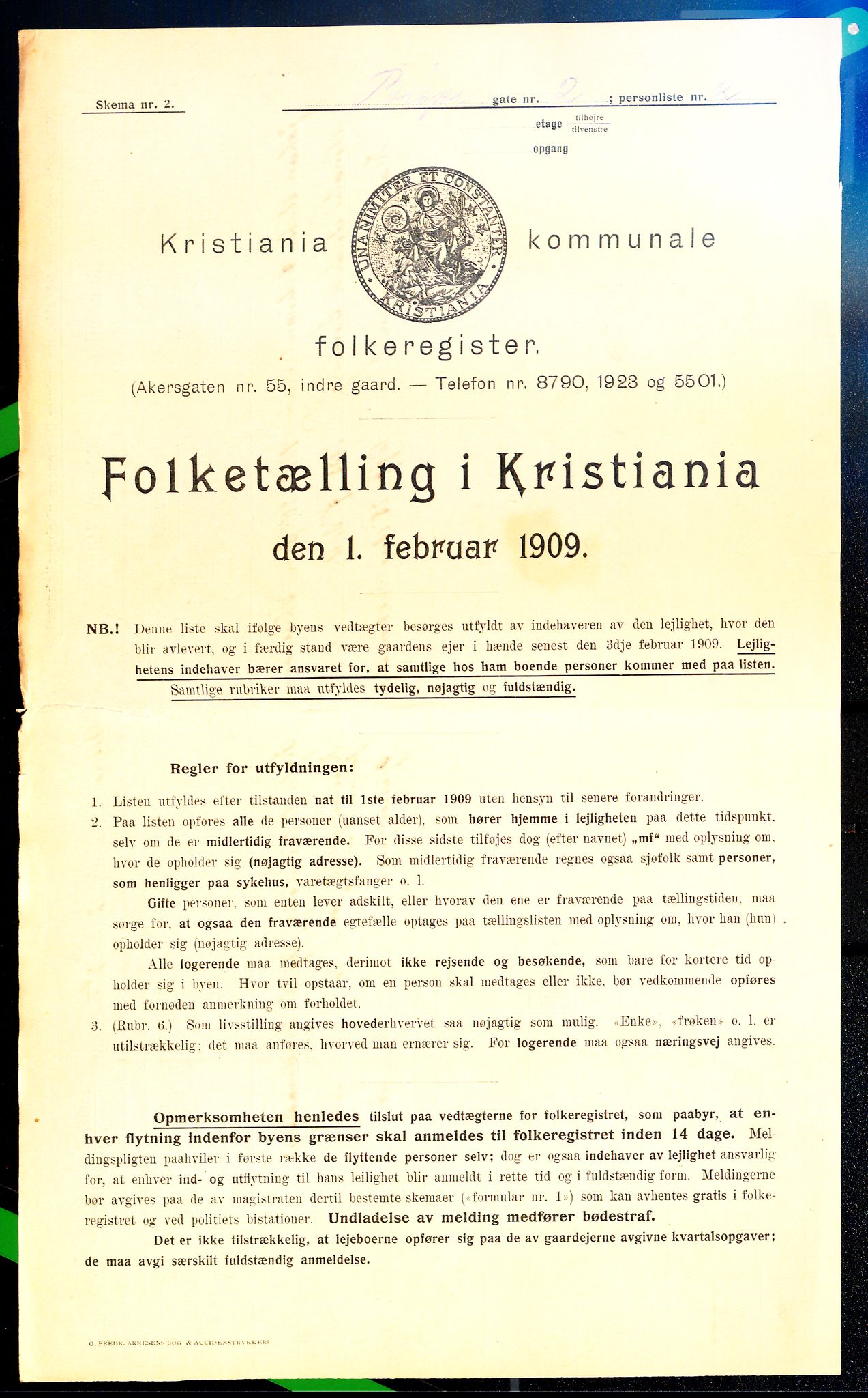 OBA, Kommunal folketelling 1.2.1909 for Kristiania kjøpstad, 1909, s. 4803
