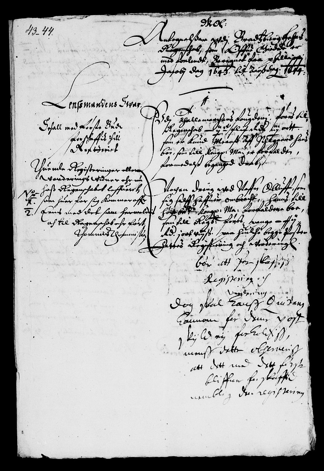 Rentekammeret inntil 1814, Reviderte regnskaper, Lensregnskaper, AV/RA-EA-5023/R/Rb/Rbp/L0030: Bratsberg len, 1643-1645