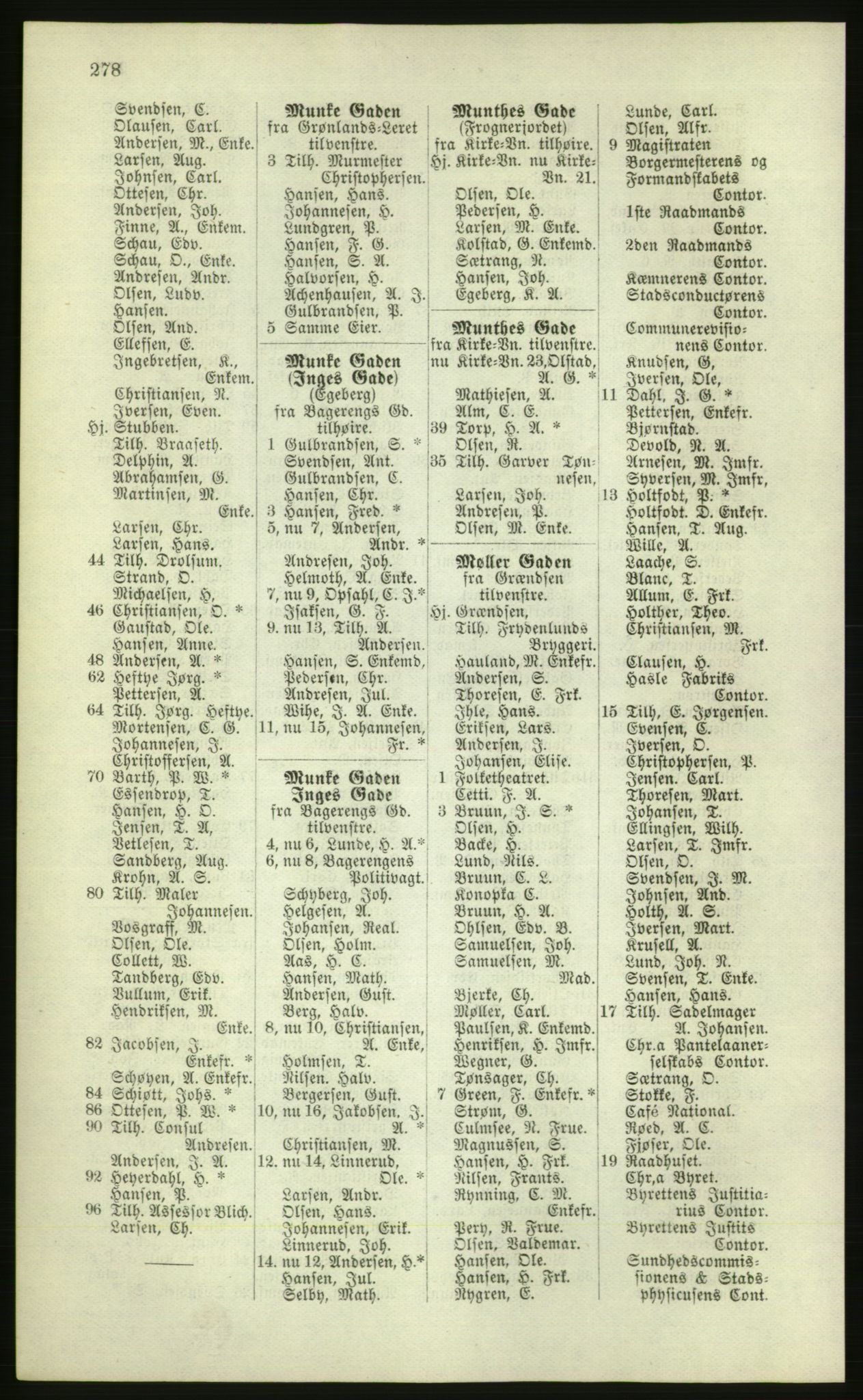 Kristiania/Oslo adressebok, PUBL/-, 1881, s. 278