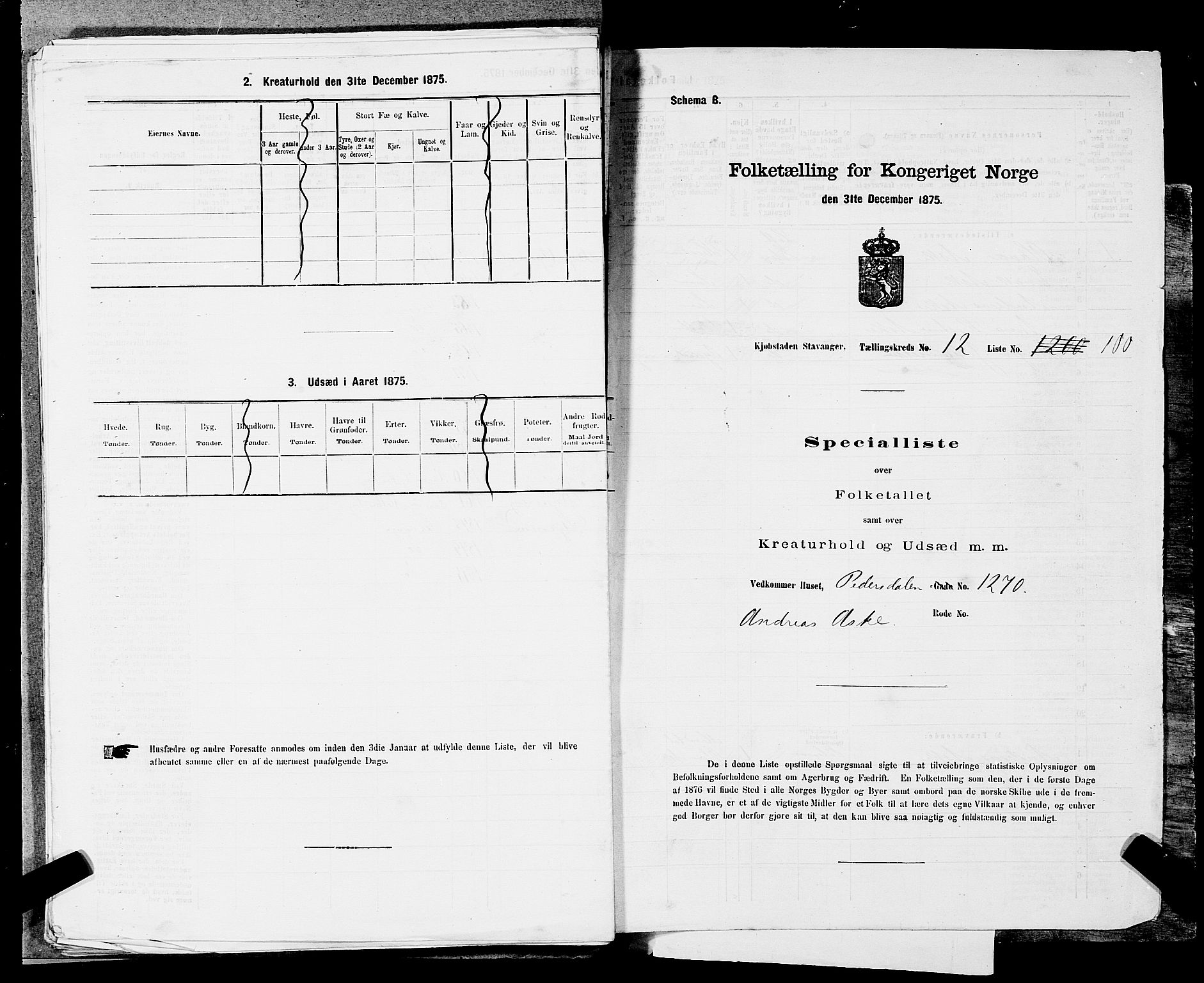 SAST, Folketelling 1875 for 1103 Stavanger kjøpstad, 1875, s. 2501