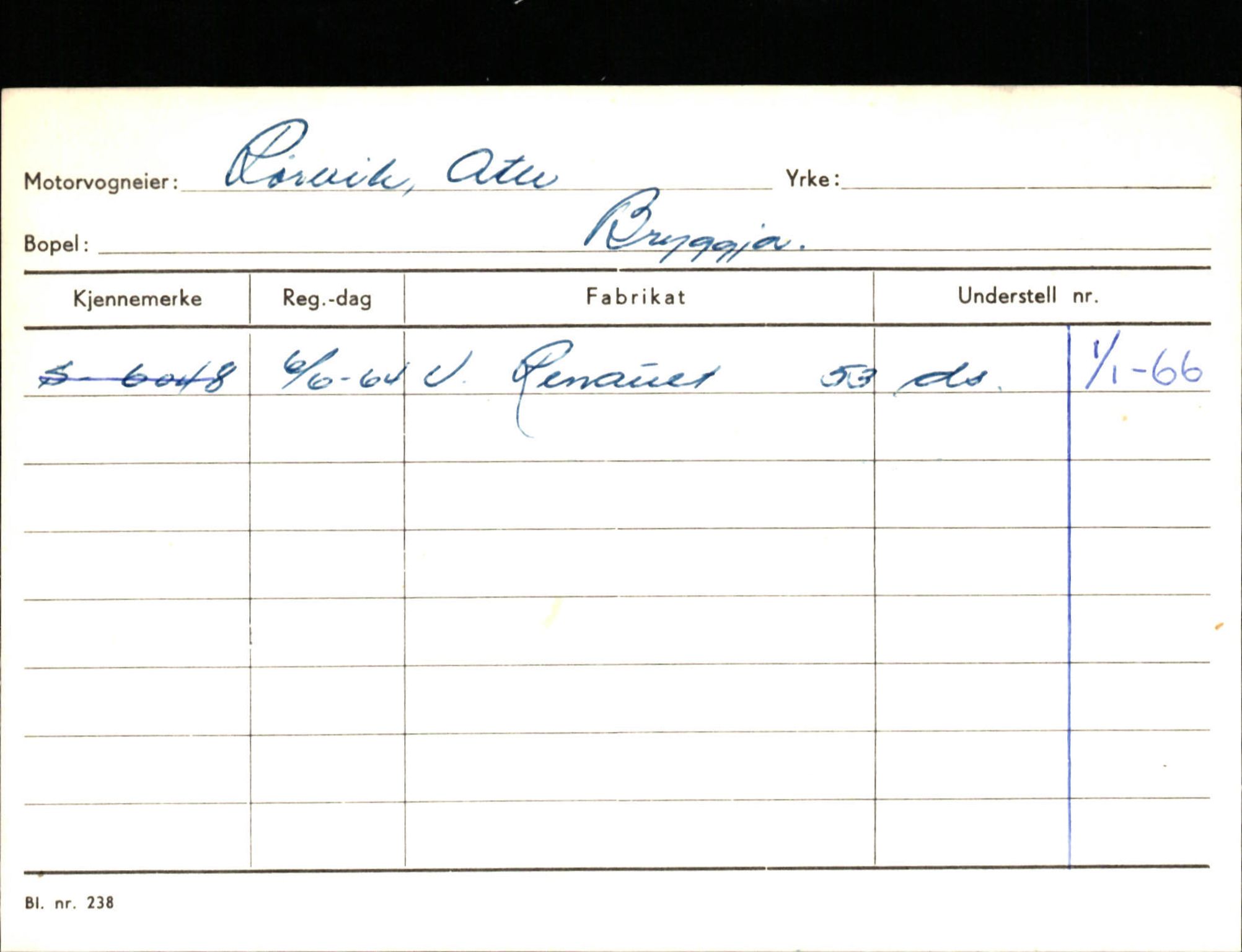 Statens vegvesen, Sogn og Fjordane vegkontor, AV/SAB-A-5301/4/F/L0144: Registerkort Vågsøy A-R, 1945-1975, s. 2461