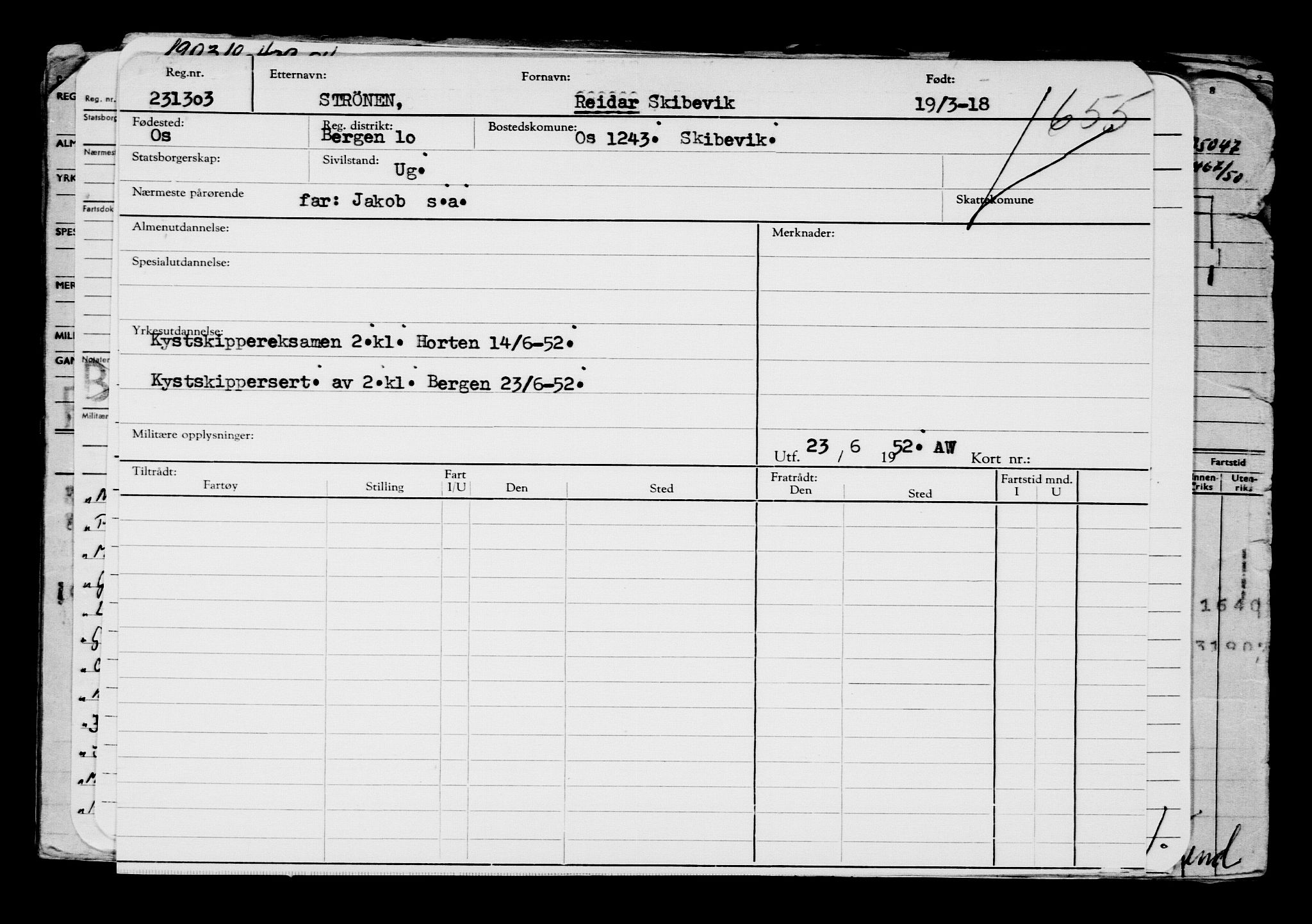 Direktoratet for sjømenn, AV/RA-S-3545/G/Gb/L0156: Hovedkort, 1918, s. 440