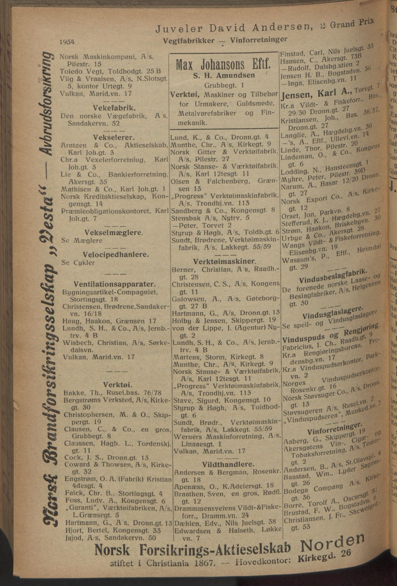 Kristiania/Oslo adressebok, PUBL/-, 1916, s. 1954