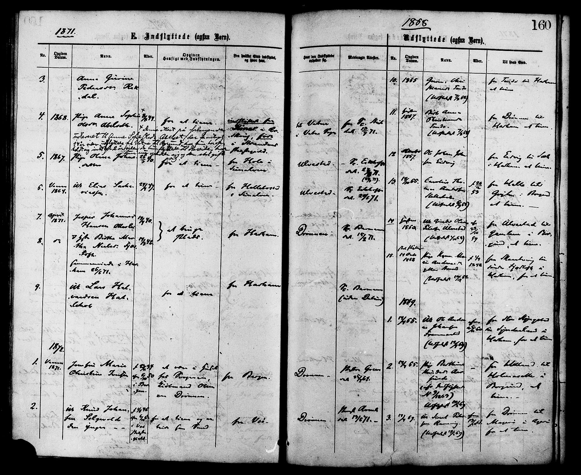 Ministerialprotokoller, klokkerbøker og fødselsregistre - Møre og Romsdal, AV/SAT-A-1454/525/L0373: Ministerialbok nr. 525A03, 1864-1879, s. 160