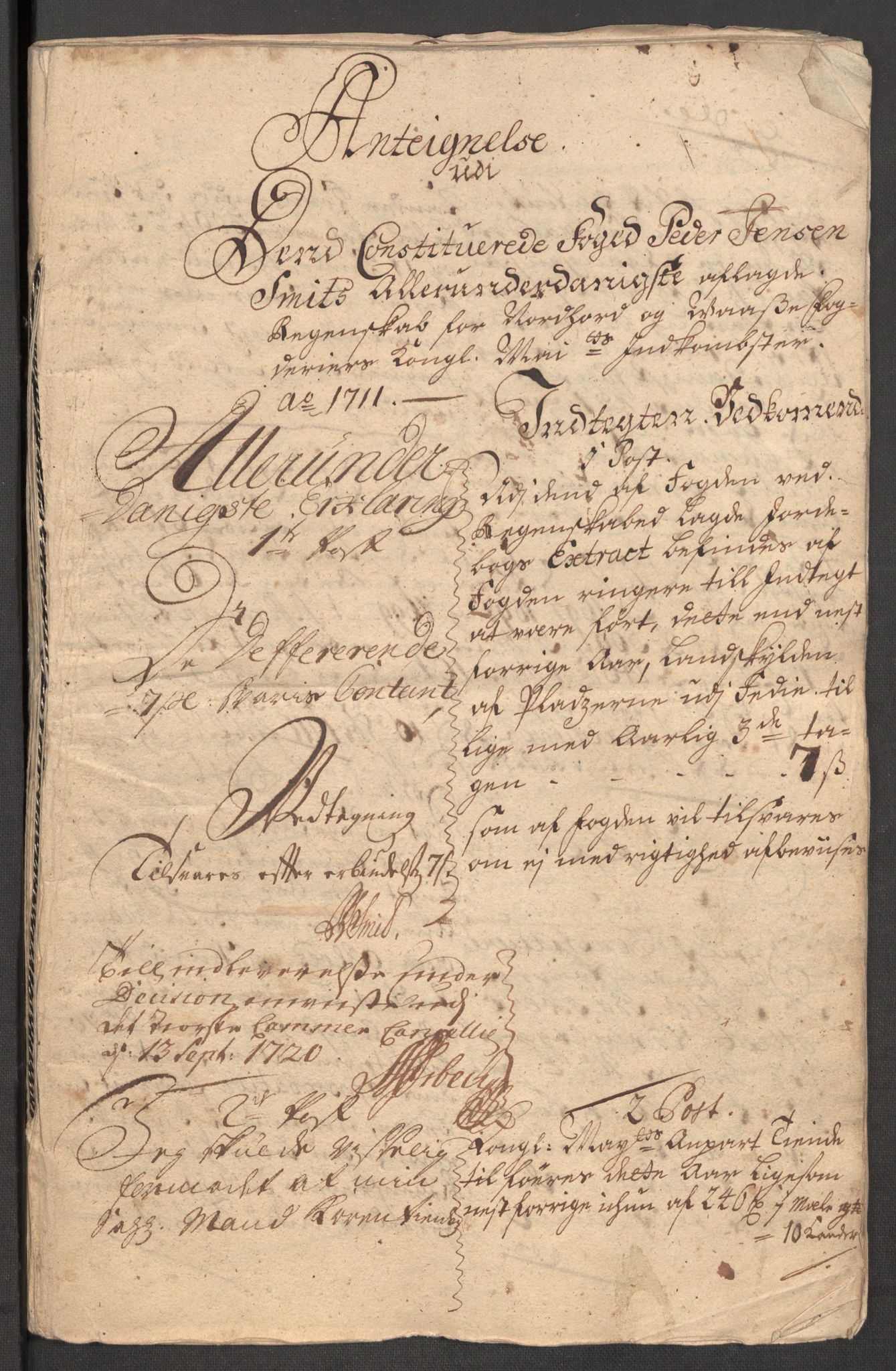 Rentekammeret inntil 1814, Reviderte regnskaper, Fogderegnskap, RA/EA-4092/R51/L3192: Fogderegnskap Nordhordland og Voss, 1711, s. 376