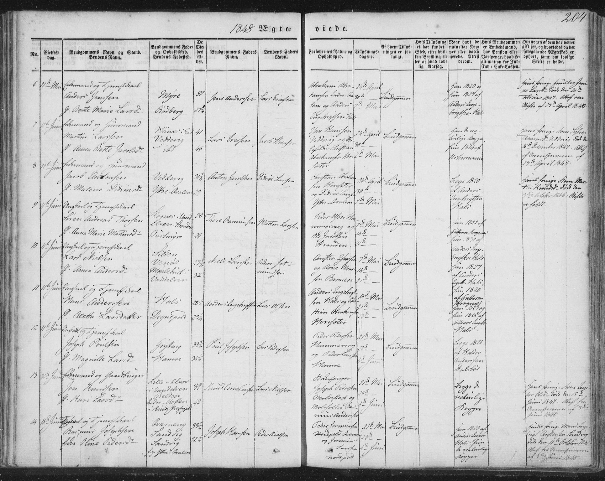 Selje sokneprestembete, AV/SAB-A-99938/H/Ha/Haa/Haaa: Ministerialbok nr. A 10, 1844-1858, s. 204