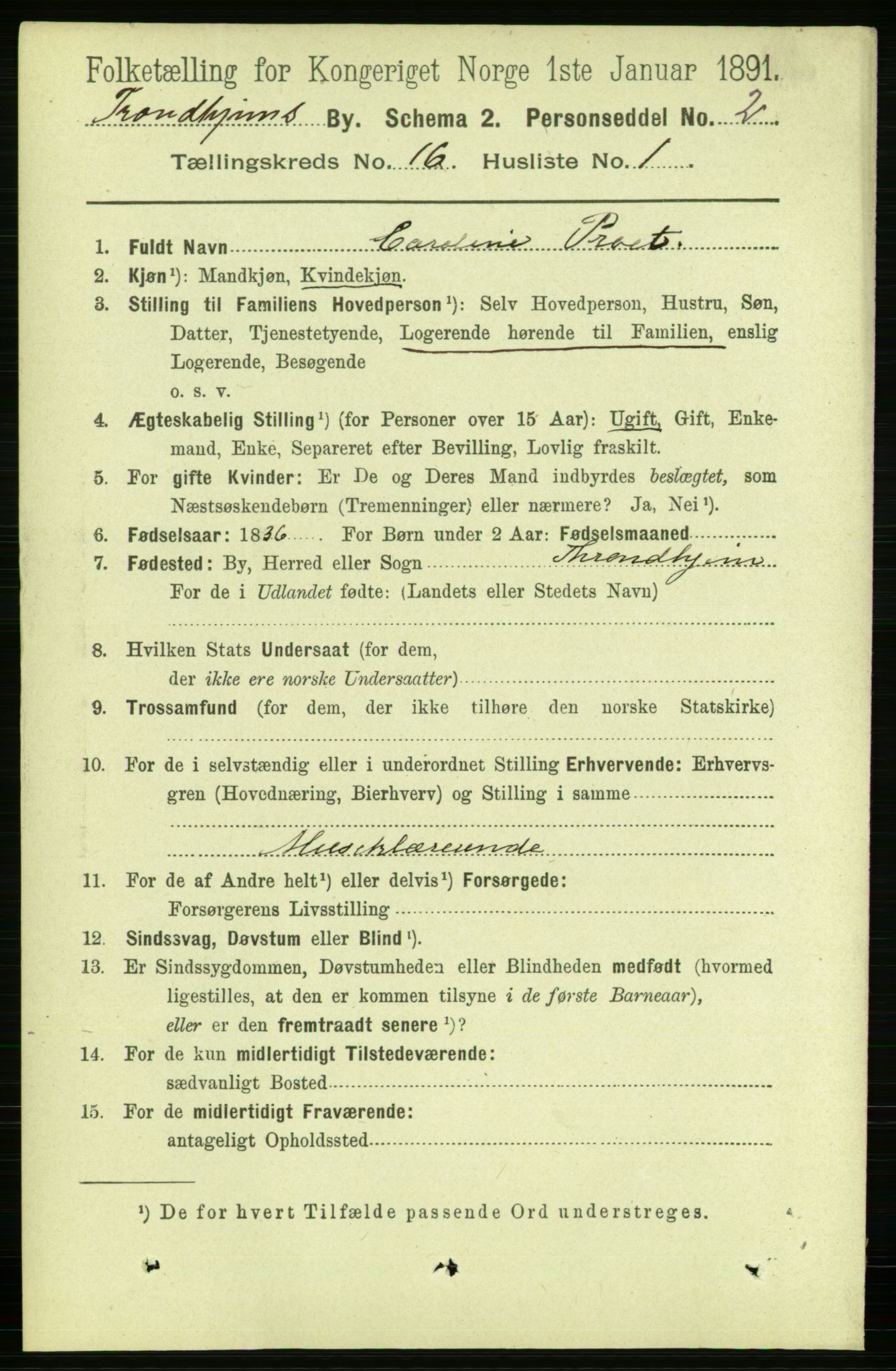 RA, Folketelling 1891 for 1601 Trondheim kjøpstad, 1891, s. 12321