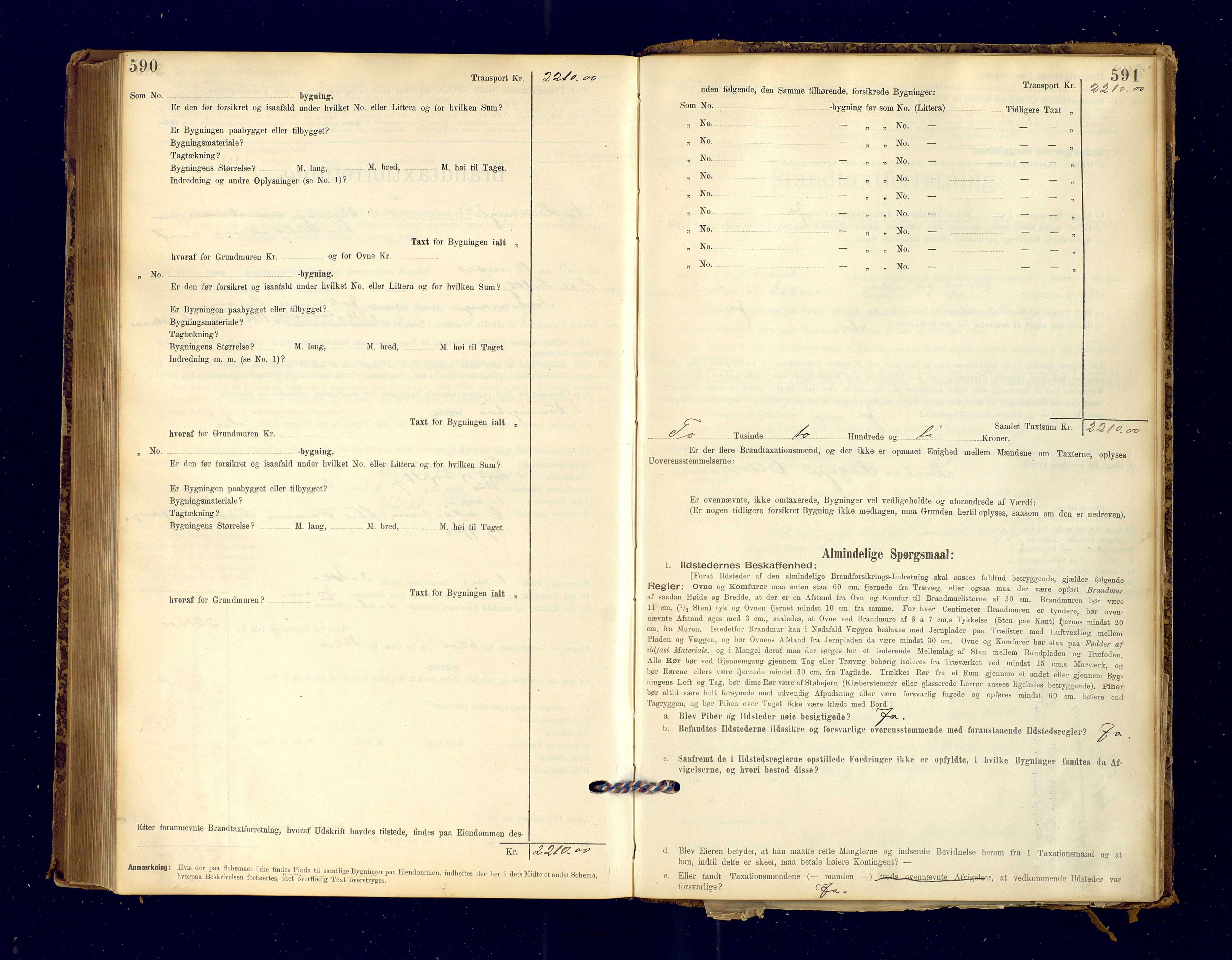 Nord-Varanger (Vadsø) lensmannskontor, AV/SATØ-S-1166/1/Fp/Fpb/L0198: Branntakstprotokoller, 1895-1913, s. 590-591