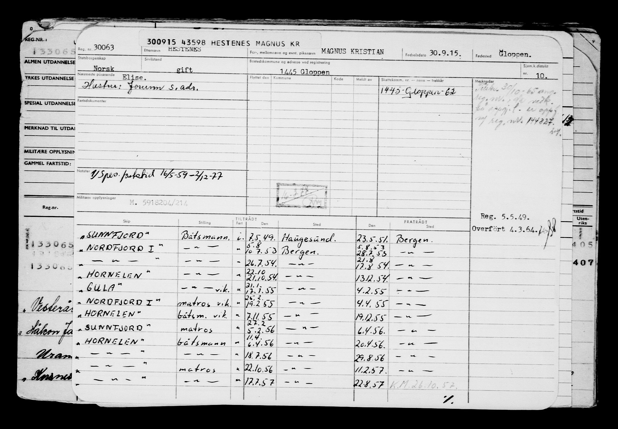 Direktoratet for sjømenn, AV/RA-S-3545/G/Gb/L0133: Hovedkort, 1915, s. 370