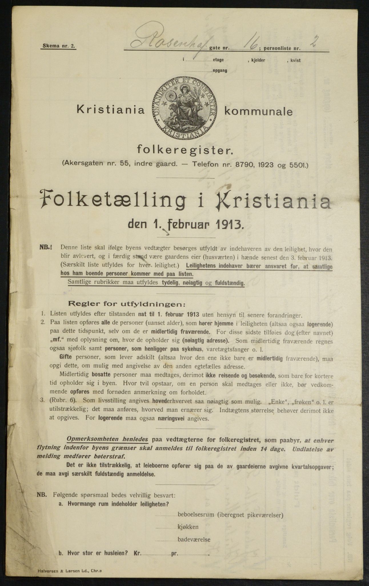 OBA, Kommunal folketelling 1.2.1913 for Kristiania, 1913, s. 83795