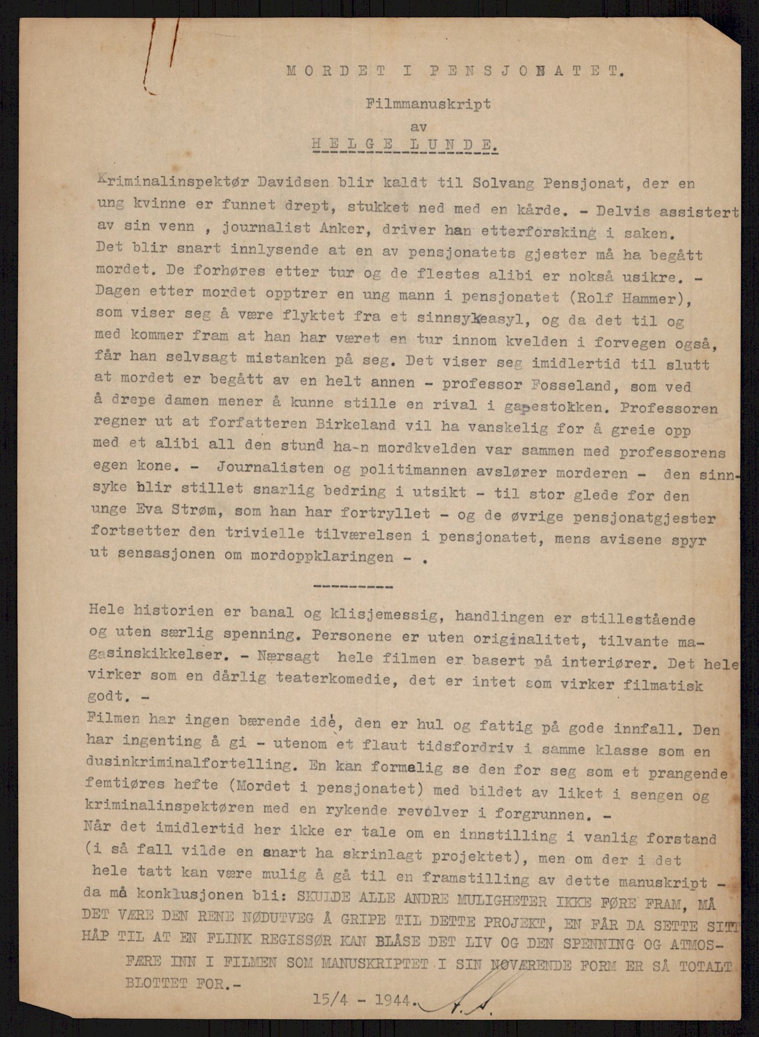 Tyske arkiver, Reichskommissariat, AV/RA-RAFA-2174/E/Ei/L0002/0004: Dokumentsamling / Dokumenter etter Hans Winterfeldt, Deutsche Wochenschau , 1942-1944, s. 734