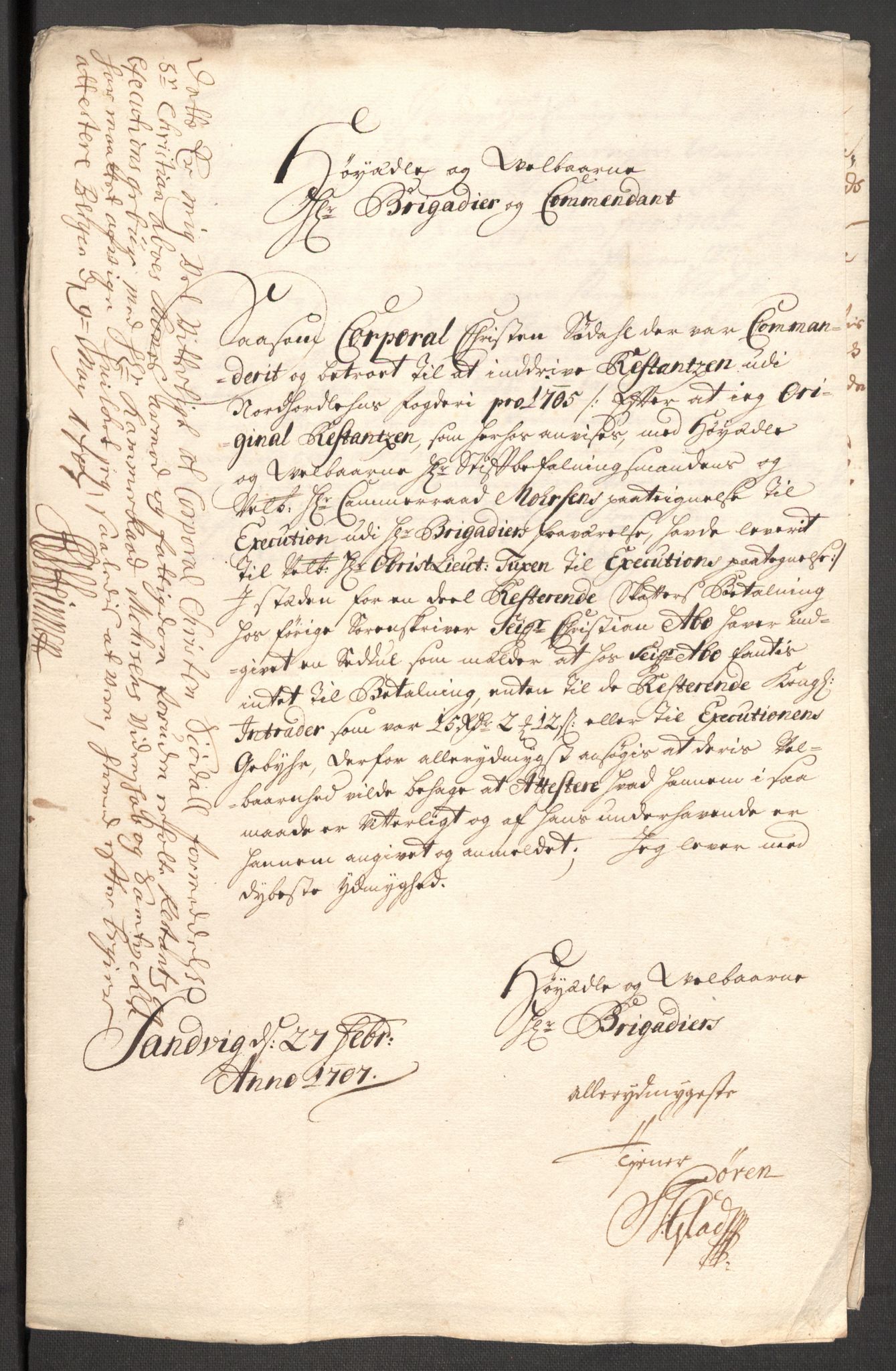 Rentekammeret inntil 1814, Reviderte regnskaper, Fogderegnskap, RA/EA-4092/R51/L3188: Fogderegnskap Nordhordland og Voss, 1706-1707, s. 55