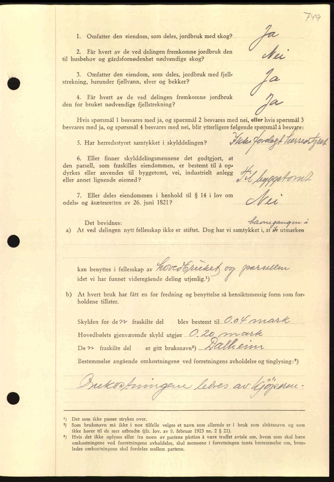 Nordmøre sorenskriveri, SAT/A-4132/1/2/2Ca: Pantebok nr. A96, 1943-1944, Dagboknr: 2712/1943