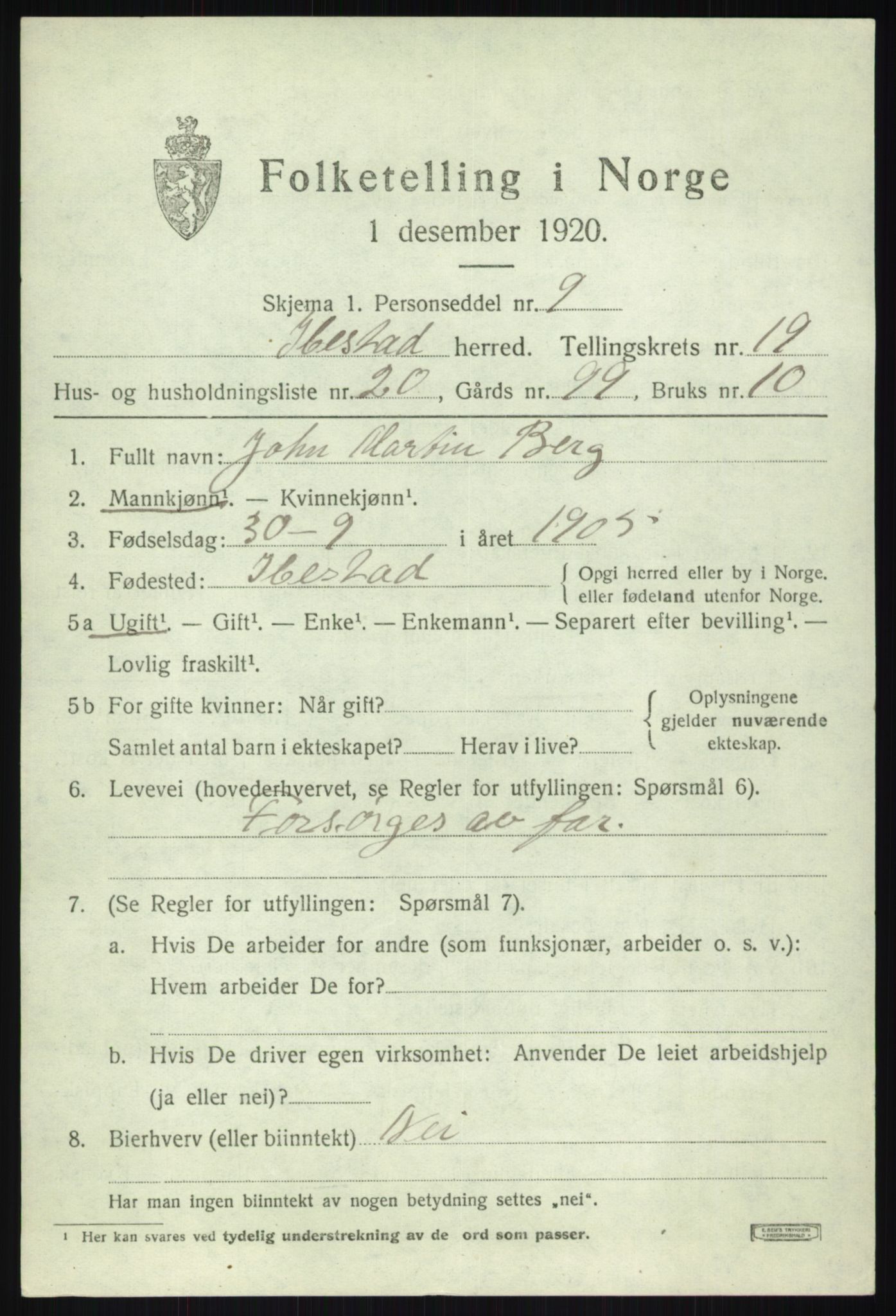 SATØ, Folketelling 1920 for 1917 Ibestad herred, 1920, s. 10957