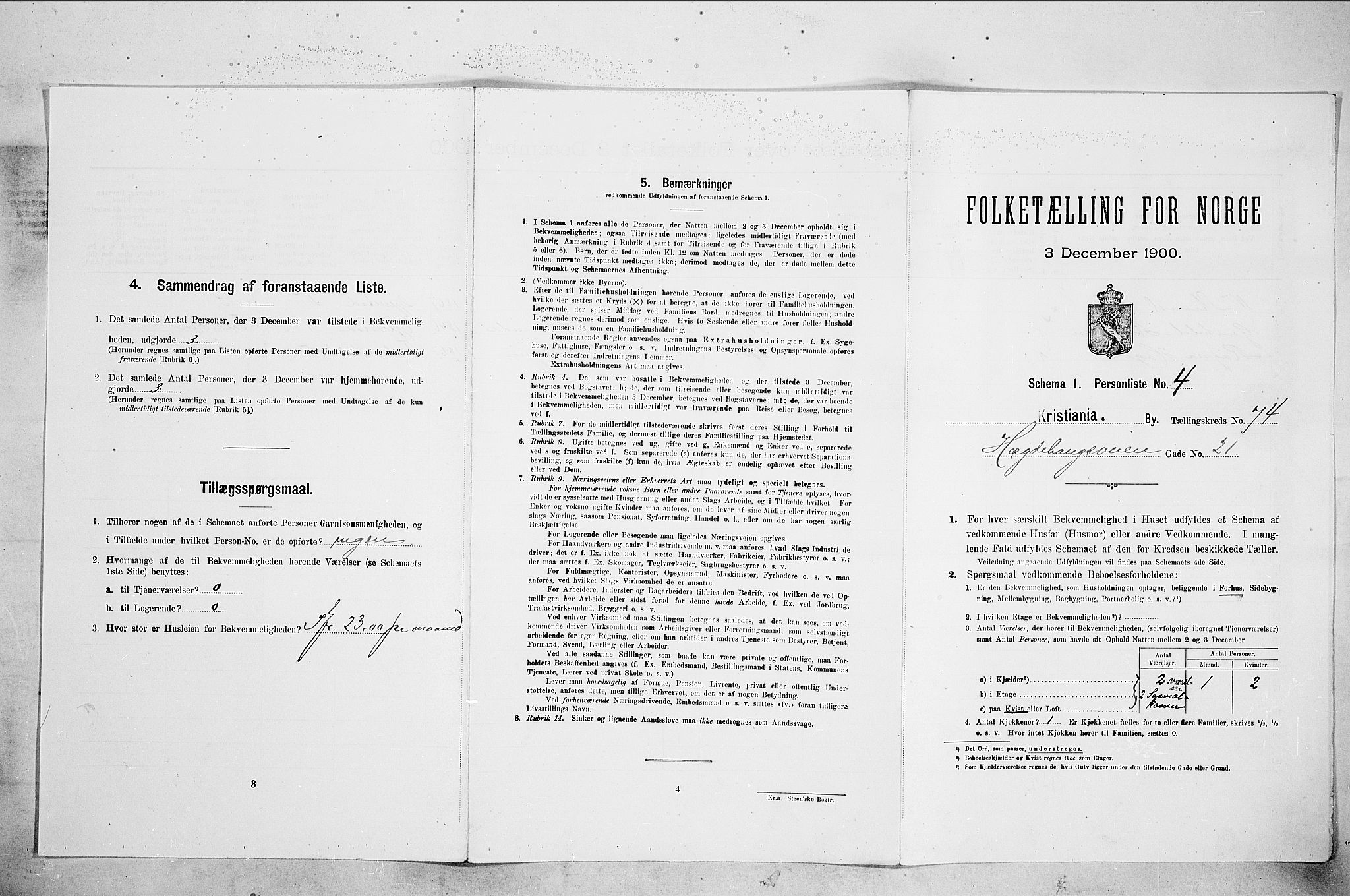 SAO, Folketelling 1900 for 0301 Kristiania kjøpstad, 1900, s. 40134