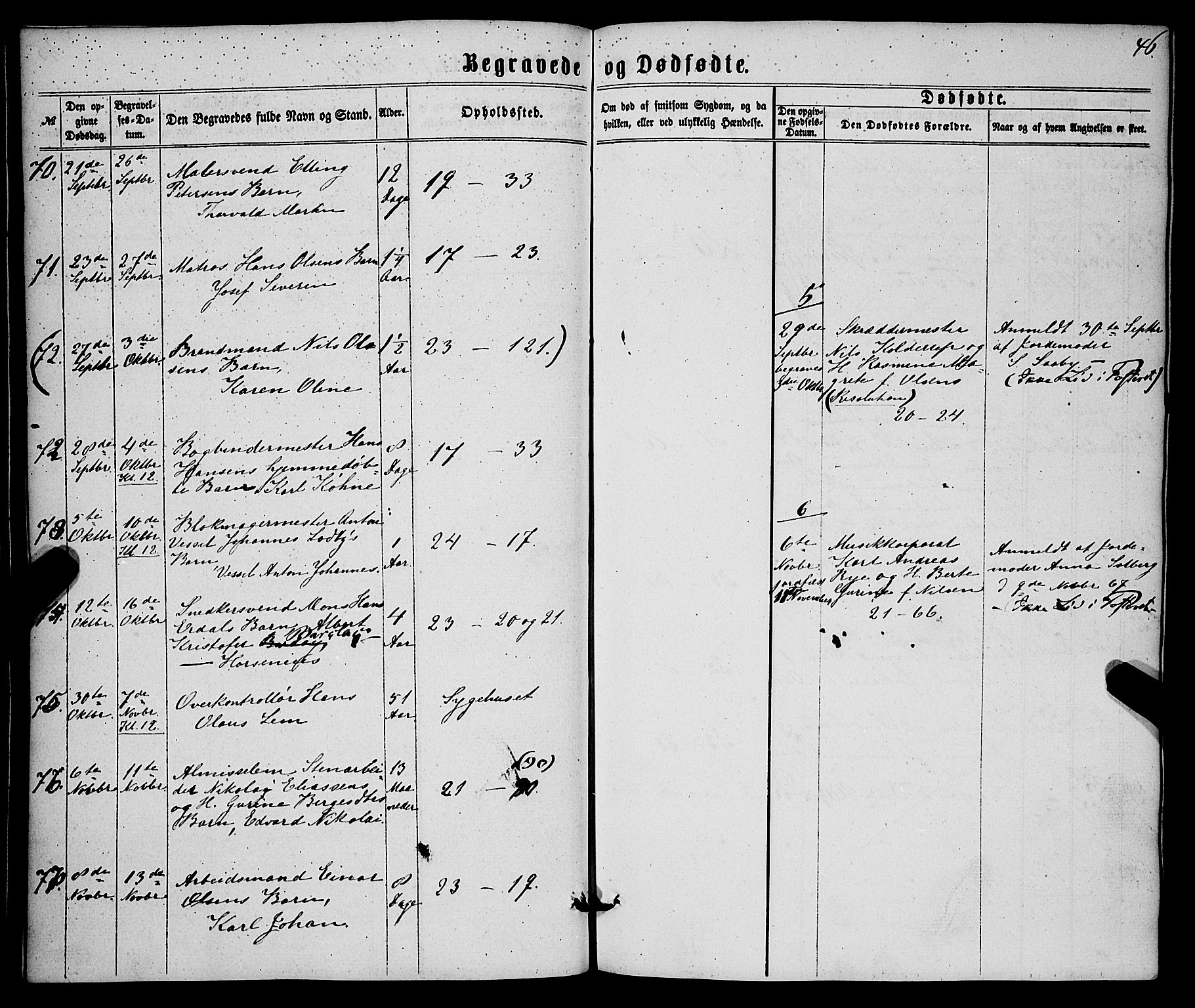 Korskirken sokneprestembete, AV/SAB-A-76101/H/Haa/L0045: Ministerialbok nr. E 3, 1863-1875, s. 46