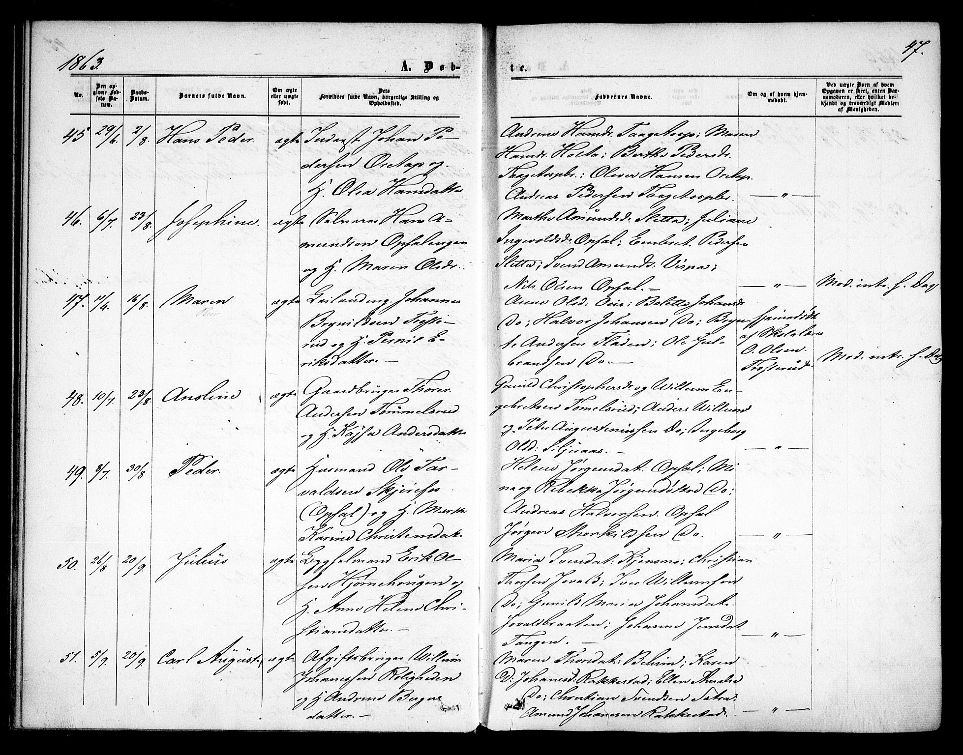 Rødenes prestekontor Kirkebøker, AV/SAO-A-2005/F/Fa/L0007: Ministerialbok nr. I 7, 1860-1869, s. 47