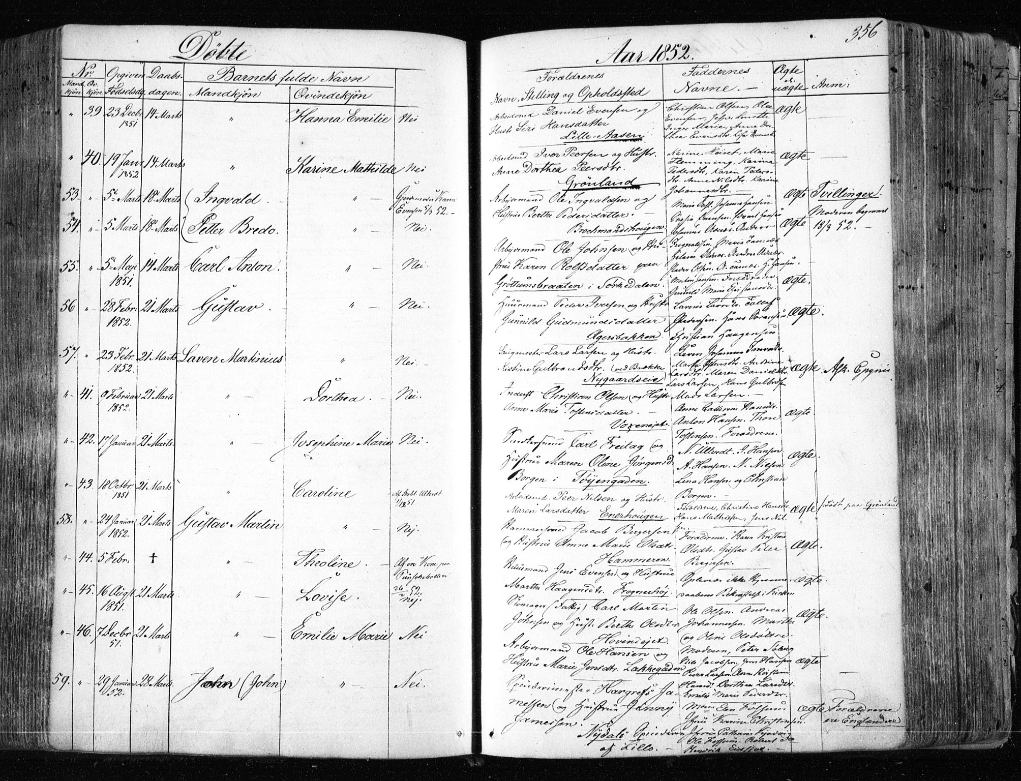 Aker prestekontor kirkebøker, SAO/A-10861/F/L0019: Ministerialbok nr. 19, 1842-1852, s. 356