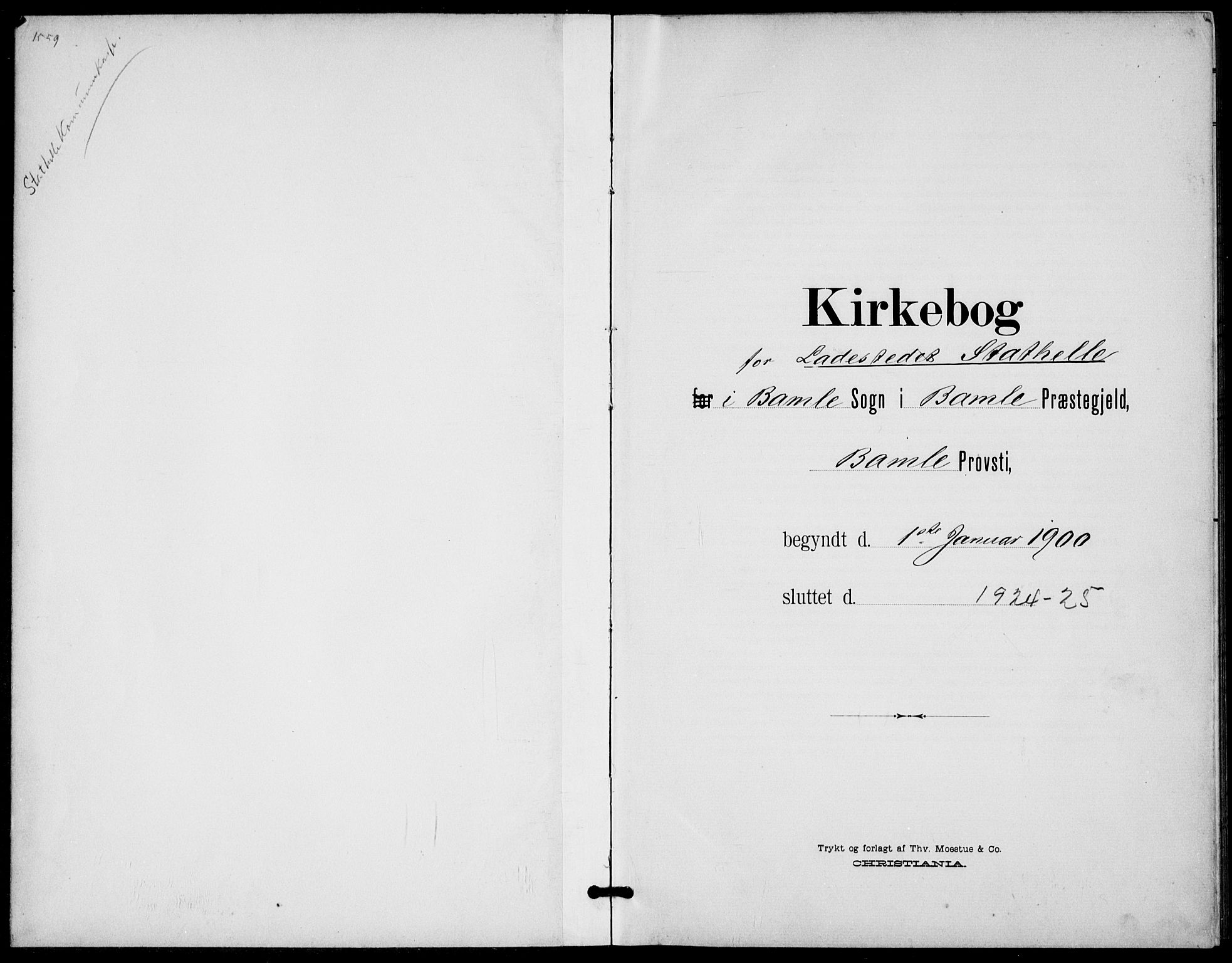 Bamble kirkebøker, SAKO/A-253/G/Gb/L0002: Klokkerbok nr. II 2, 1900-1925