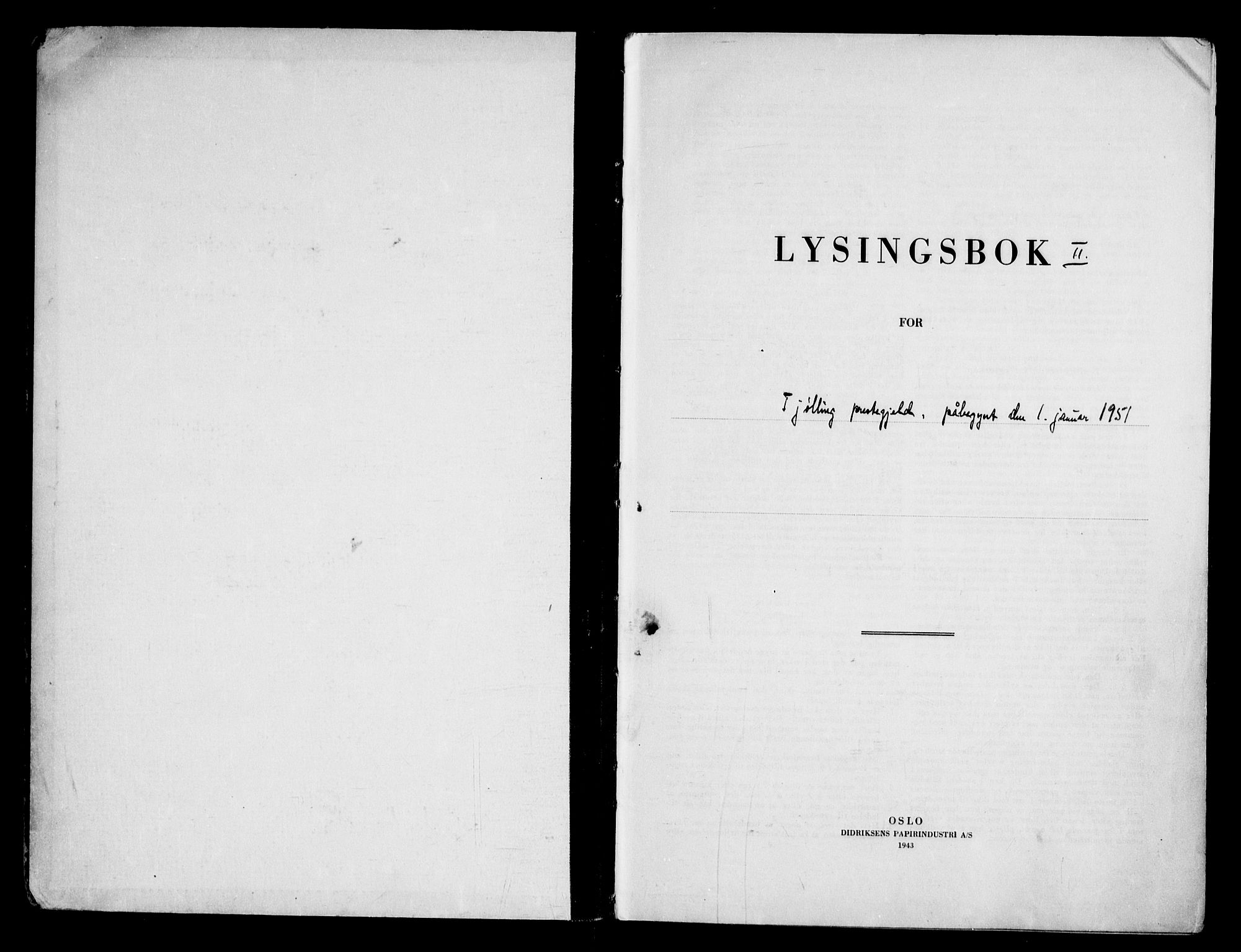 Tjølling kirkebøker, SAKO/A-60/H/Ha/L0002: Lysningsprotokoll nr. 2, 1951-1971