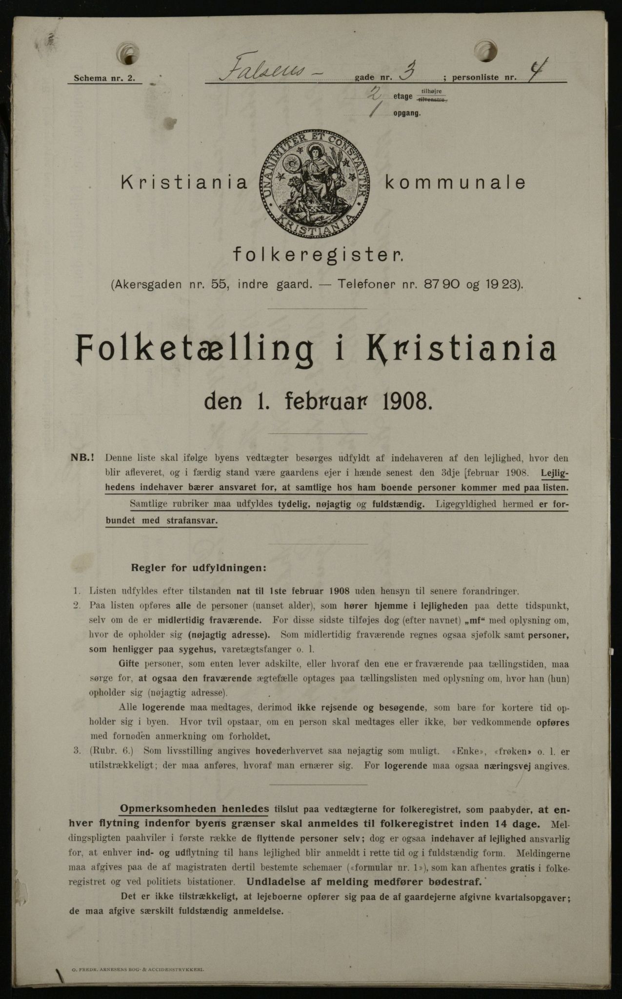 OBA, Kommunal folketelling 1.2.1908 for Kristiania kjøpstad, 1908, s. 21165