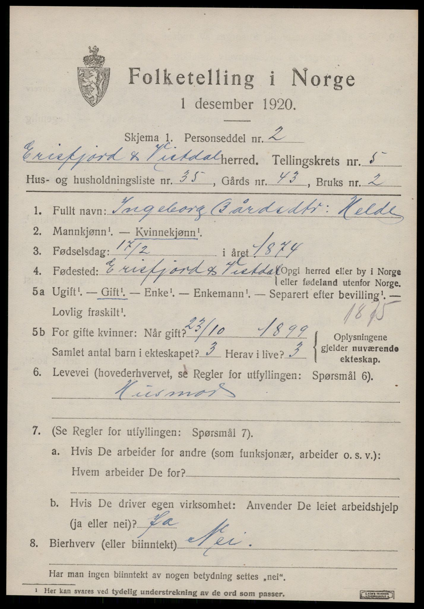 SAT, Folketelling 1920 for 1542 Eresfjord og Vistdal herred, 1920, s. 2827
