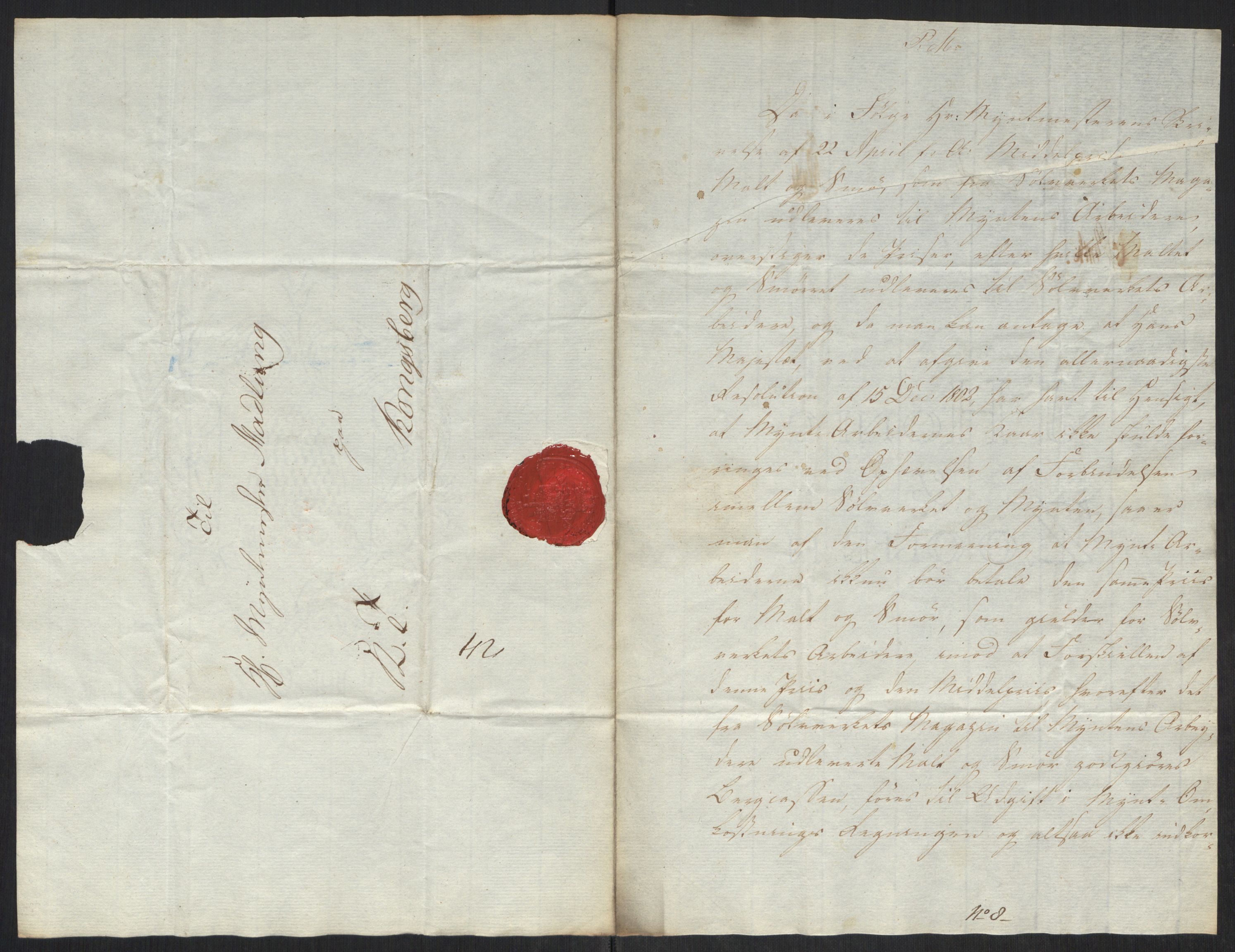 Rentekammeret inntil 1814, Realistisk ordnet avdeling, AV/RA-EA-4070/Oa/L0008: [Y6]: Embetsbrev til myntmesteren på Kongsberg (1797-1806 og 1808-1813), 1797-1813, s. 191