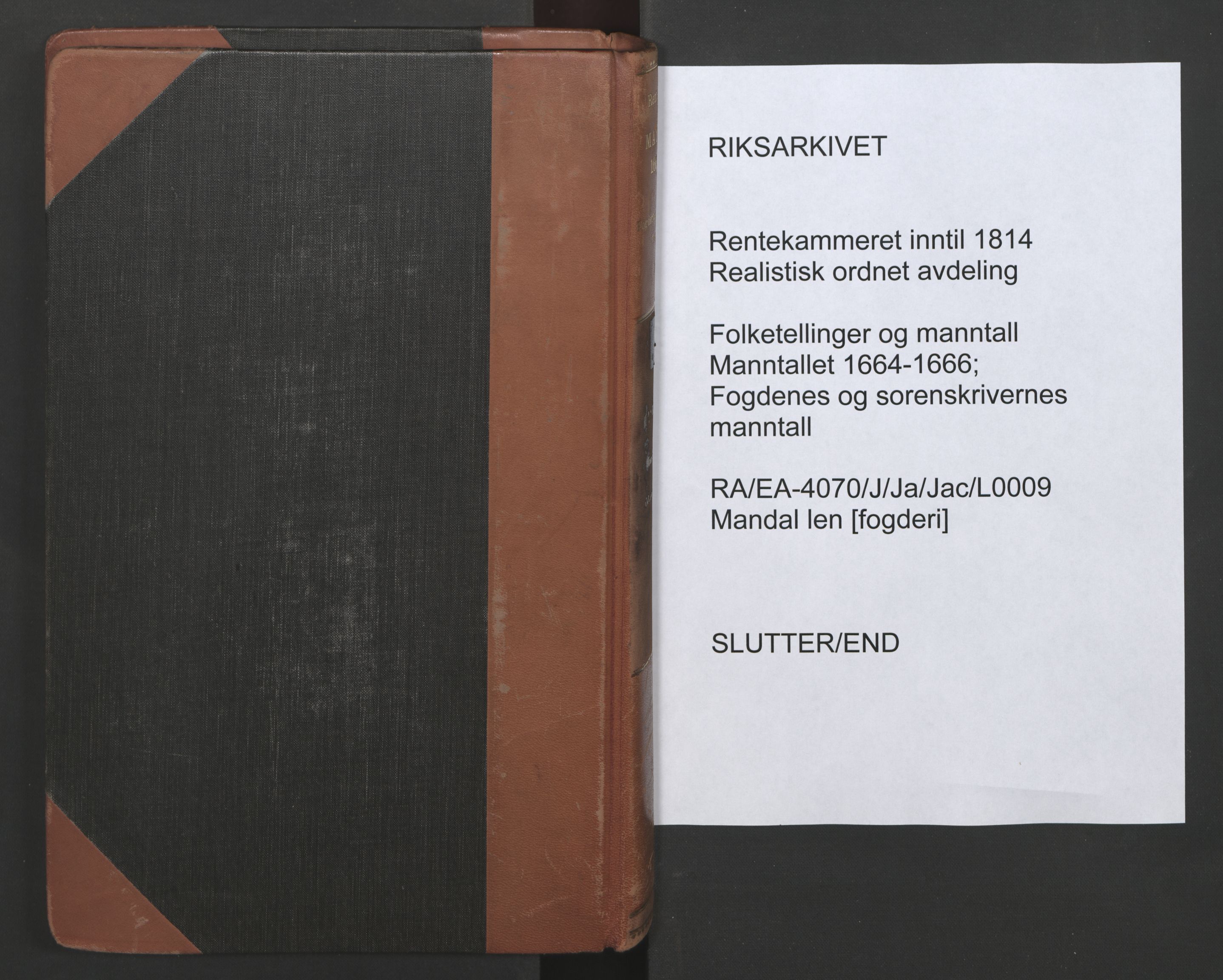 RA, Fogdenes og sorenskrivernes manntall 1664-1666, nr. 9: Mandal len, 1664-1666