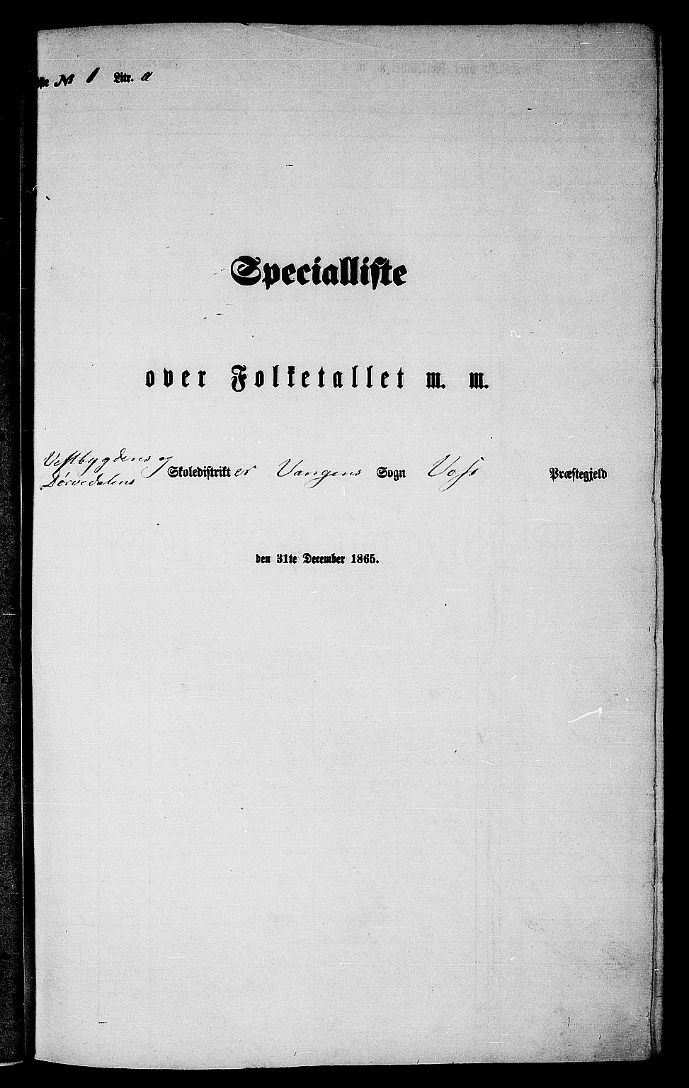 RA, Folketelling 1865 for 1235P Voss prestegjeld, 1865, s. 13
