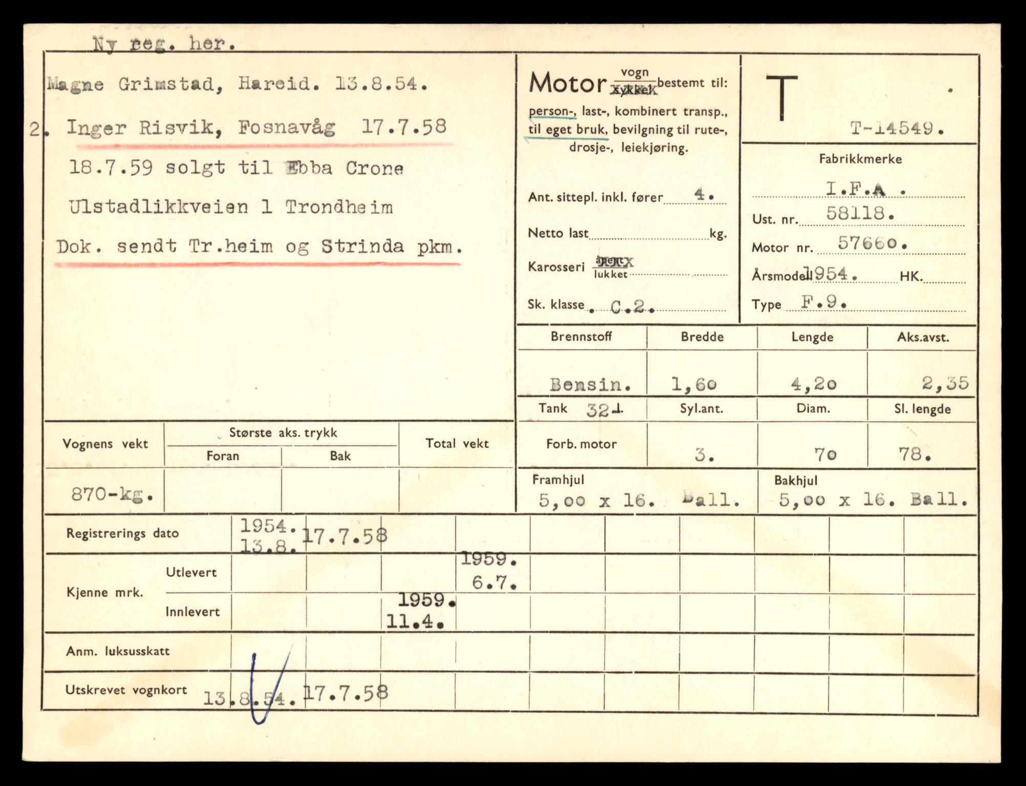 Møre og Romsdal vegkontor - Ålesund trafikkstasjon, AV/SAT-A-4099/F/Fe/L0046: Registreringskort for kjøretøy T 14445 - T 14579, 1927-1998