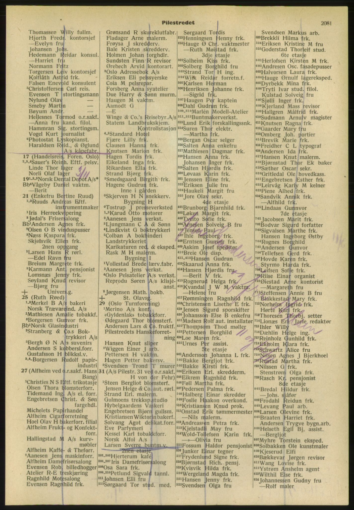 Kristiania/Oslo adressebok, PUBL/-, 1952, s. 2081