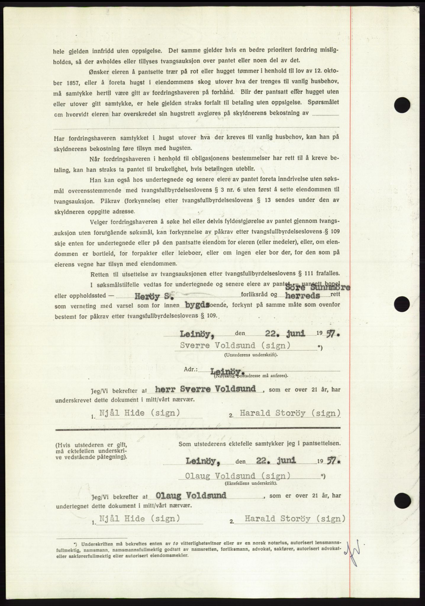 Søre Sunnmøre sorenskriveri, AV/SAT-A-4122/1/2/2C/L0130: Pantebok nr. 18B, 1957-1958, Dagboknr: 1826/1957