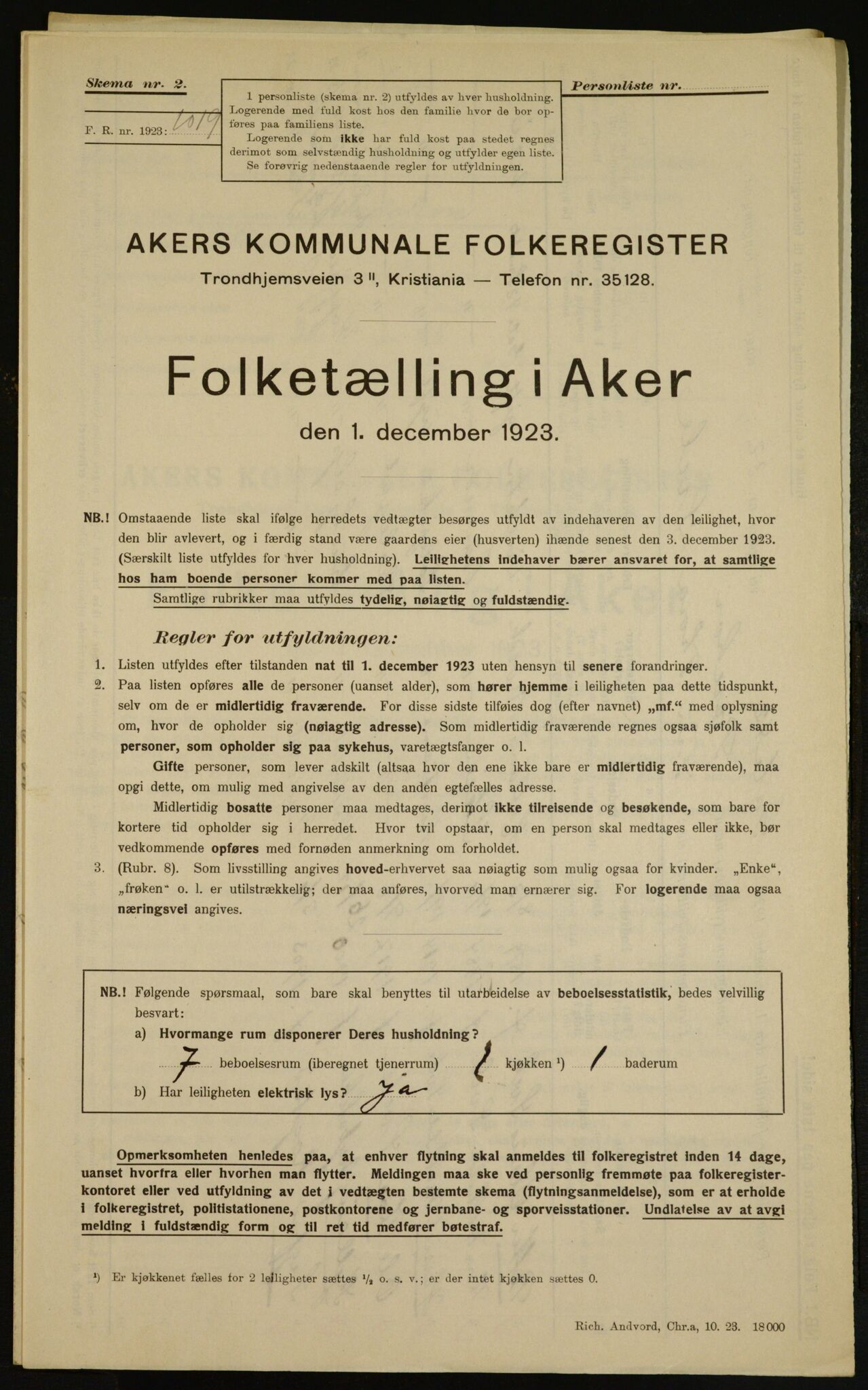 , Kommunal folketelling 1.12.1923 for Aker, 1923, s. 6217